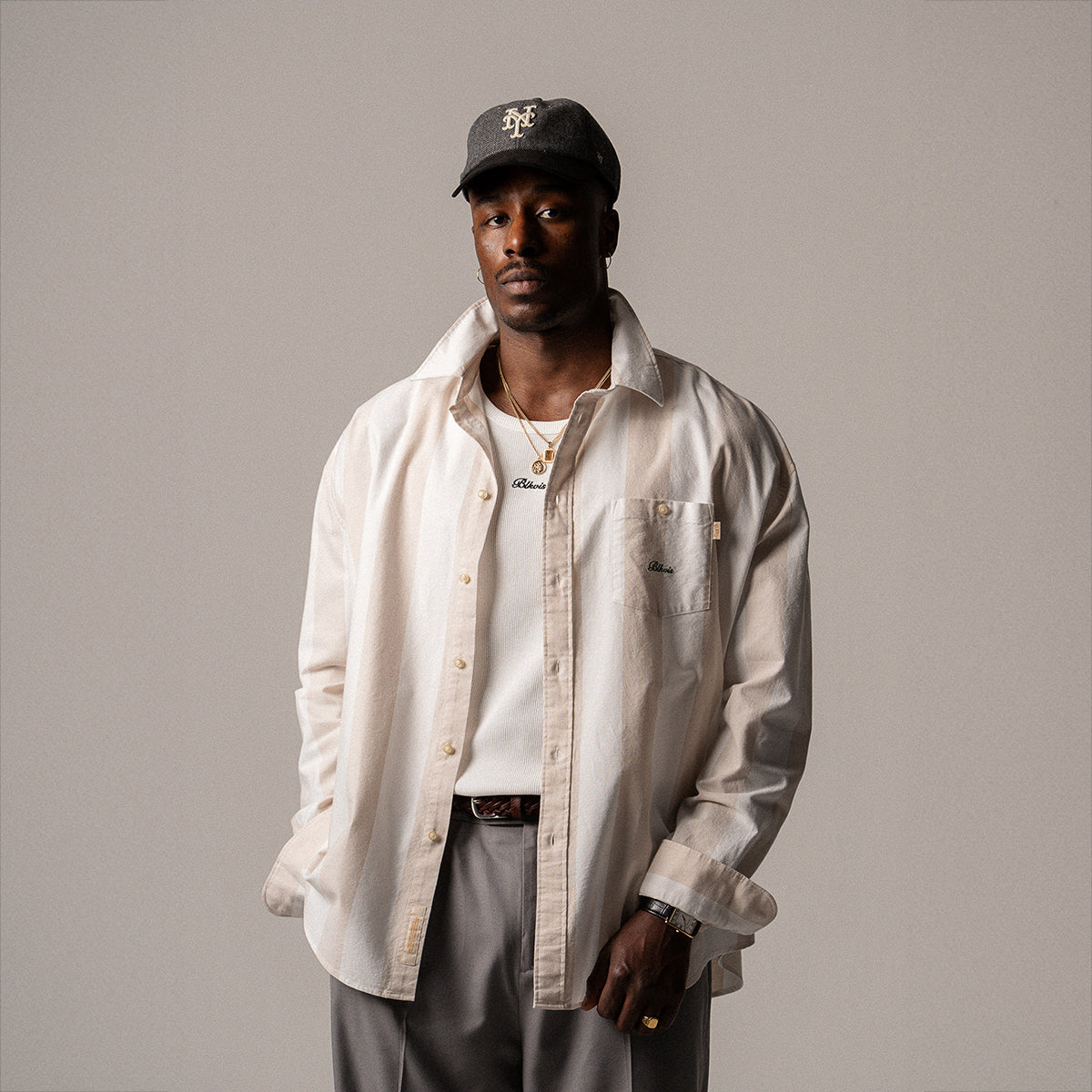 BLKVIS SCRIPT SHIRT - ANTIQUE WHITE