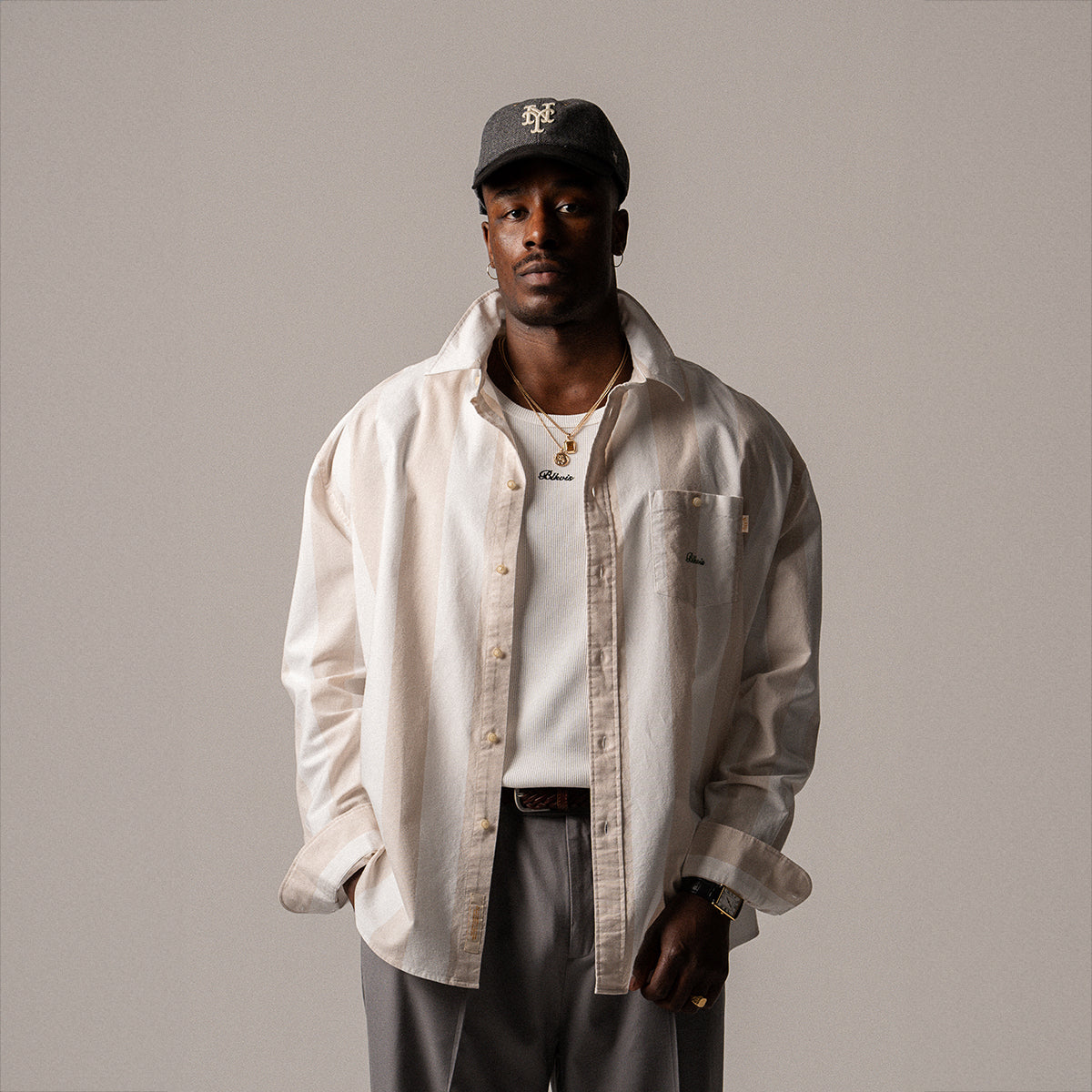 BLKVIS SCRIPT SHIRT - ANTIQUE WHITE