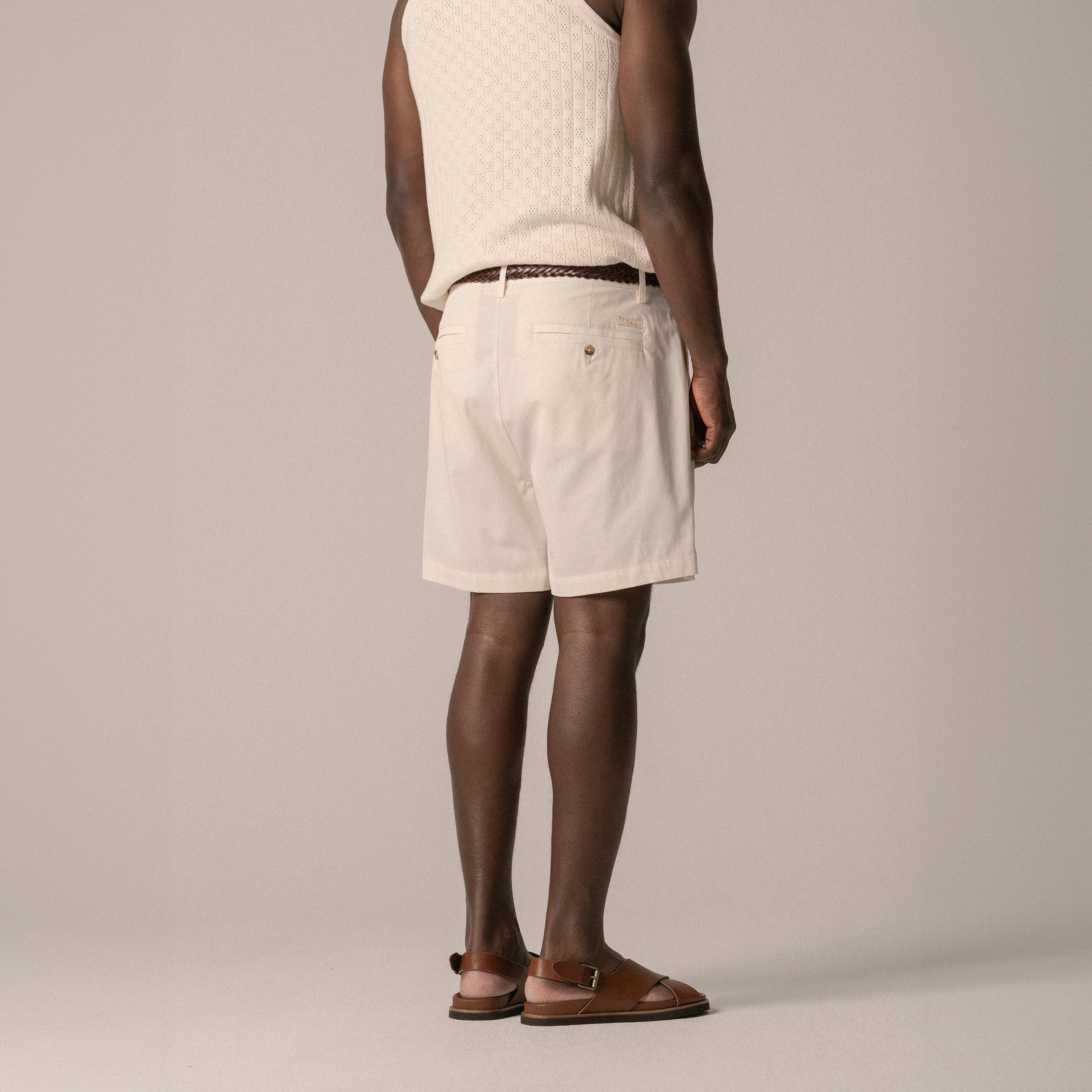 BLKVIS DOUBLE PLEATED SHORTS - ANTIQUE WHITE