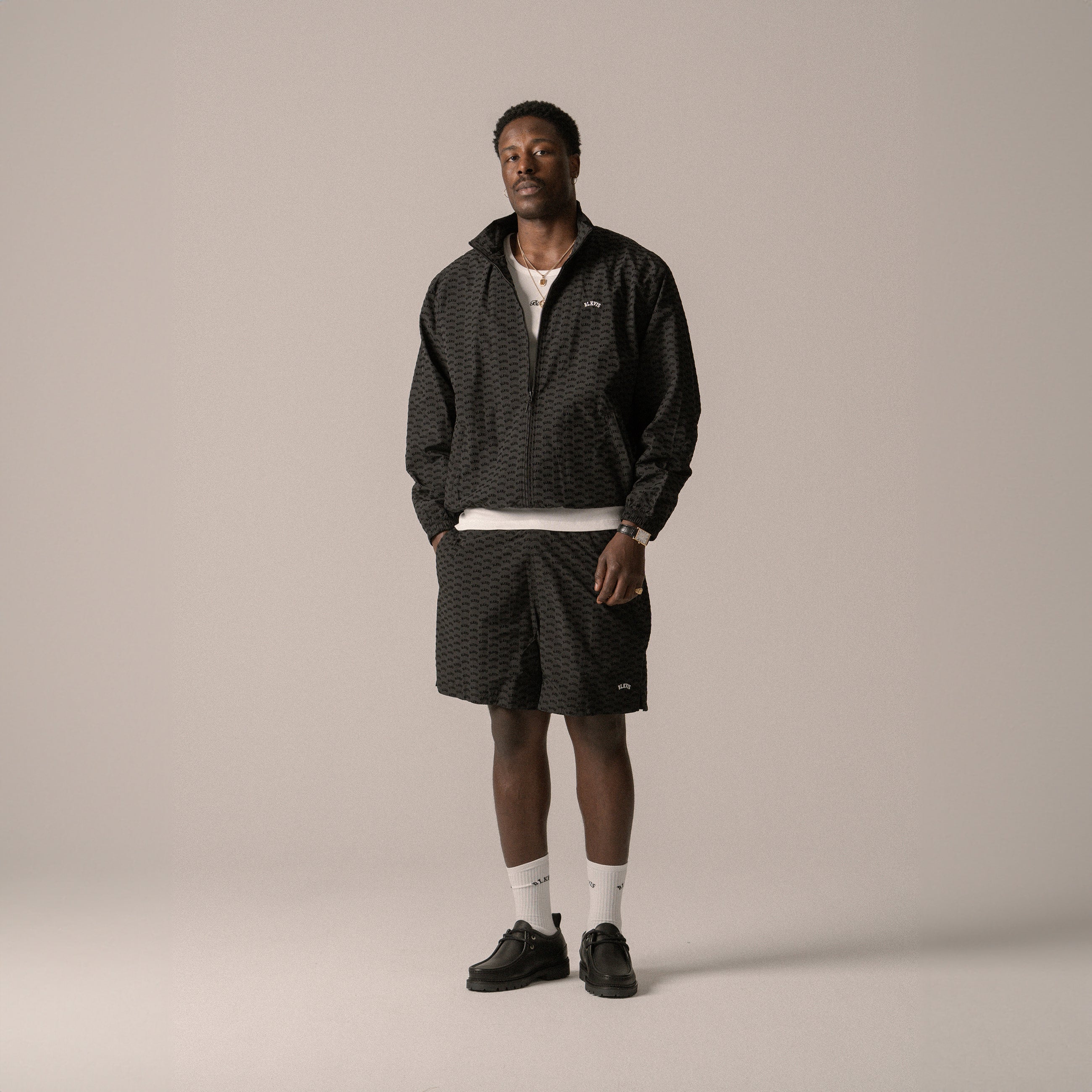 BLKVIS ALLOVER TRACK JACKET - BLACK