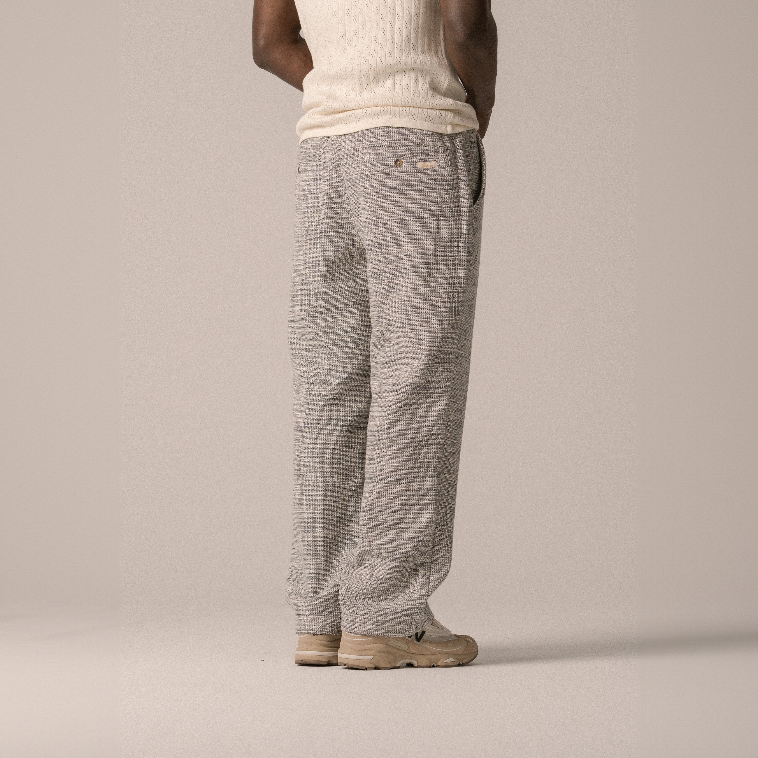 BLKVIS BOUCLE PANTS - ANTIQUE WHITE