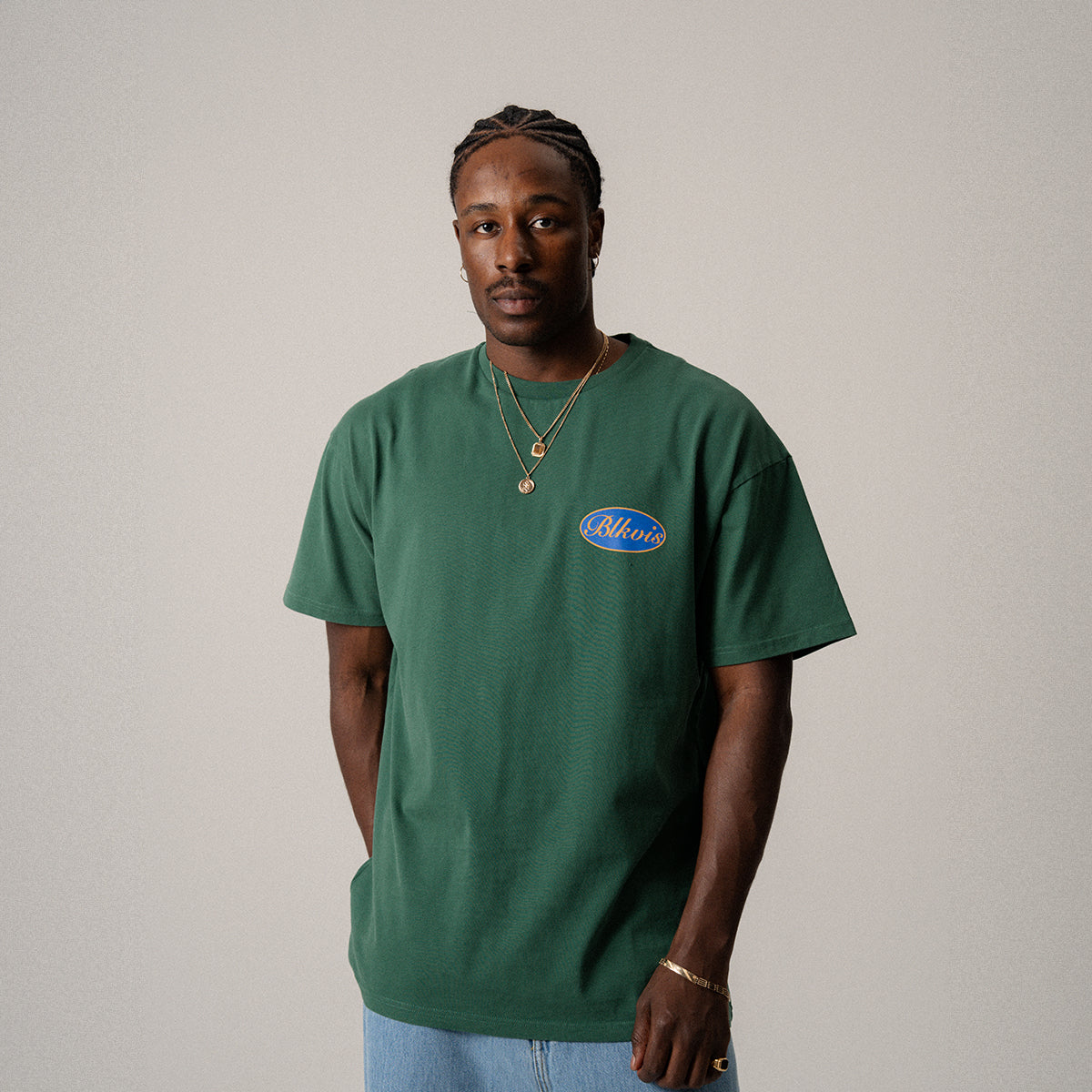 BLKVIS SCRIPT TEE - HUNTER GREEN