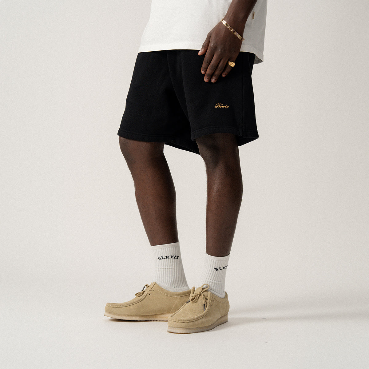 SHORT DE SWEAT AVEC LOGO SCRIPT - NOIR
