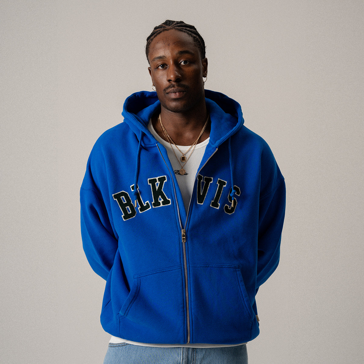 BLKVIS LOGO ZIP HOODIE - BLUE LOILITE