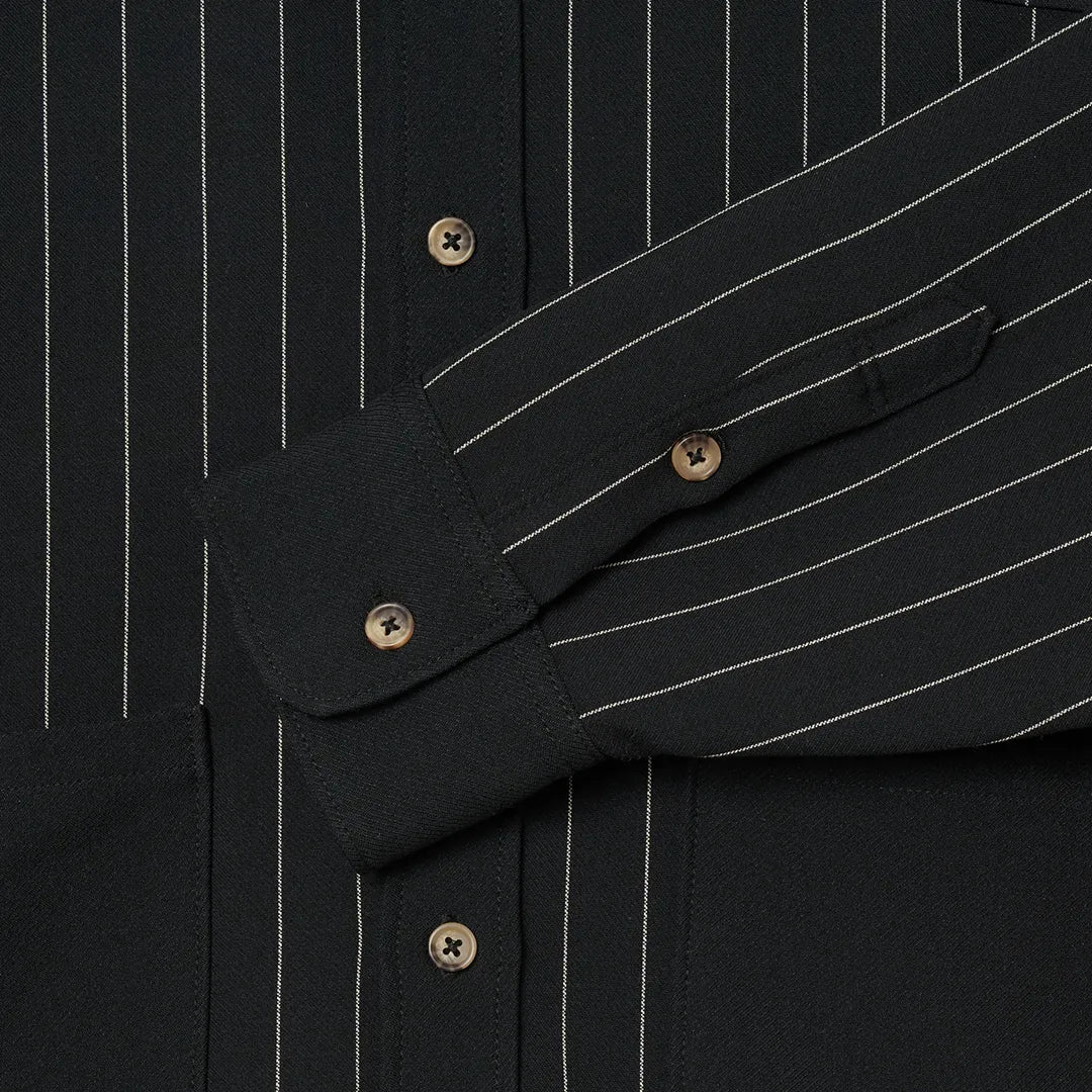 STRIPED OVERSHIRT - BLACK