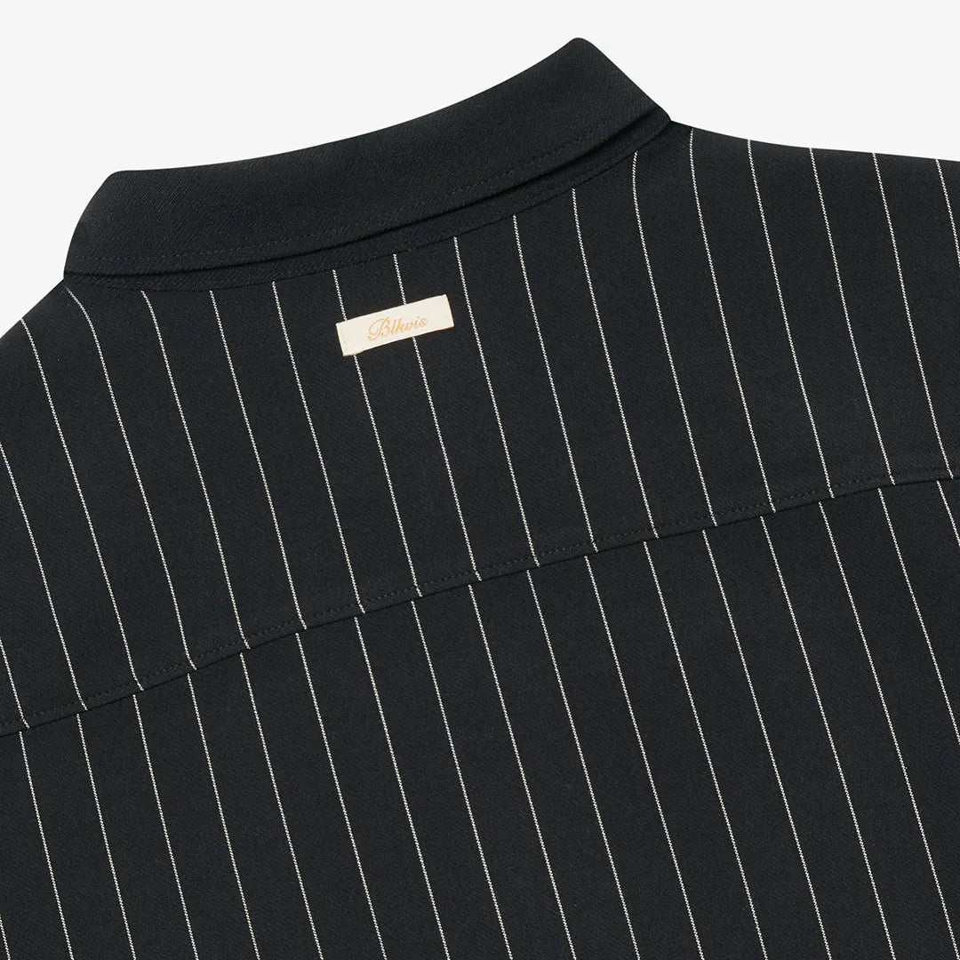 STRIPED OVERSHIRT - BLACK
