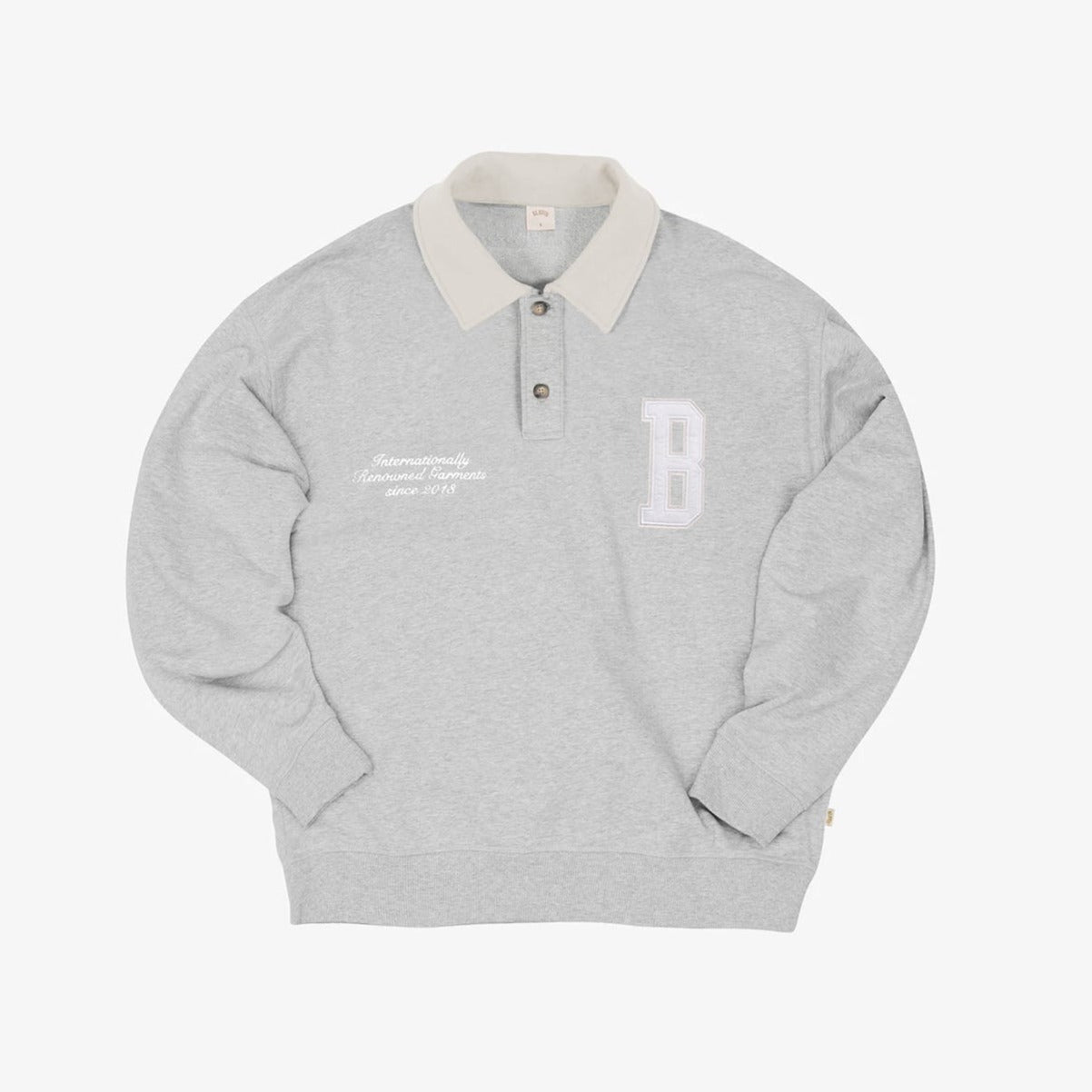 POLO SWEATER - HEATHER GREY