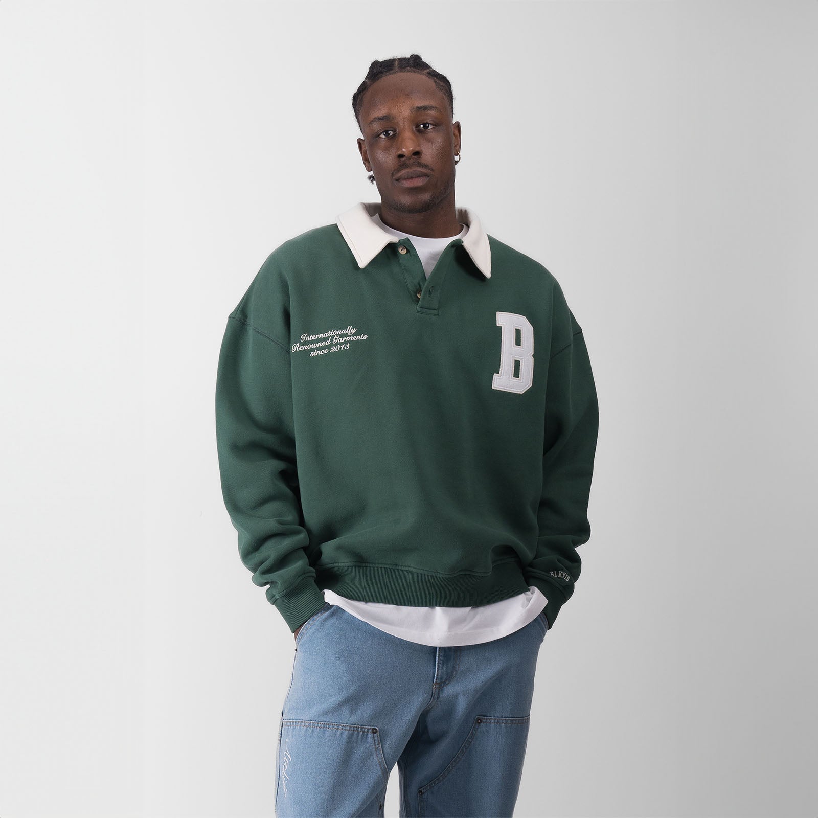 POLO SWEATER - HUNTER GREEN