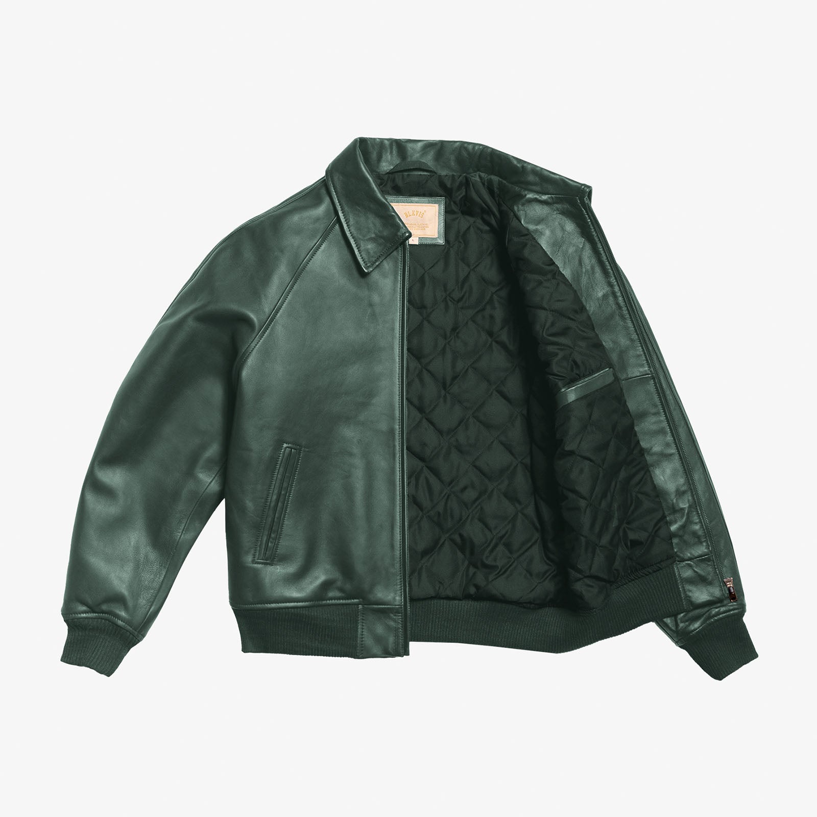 SOURCE LEATHER JACKET - HUNTER GREEN