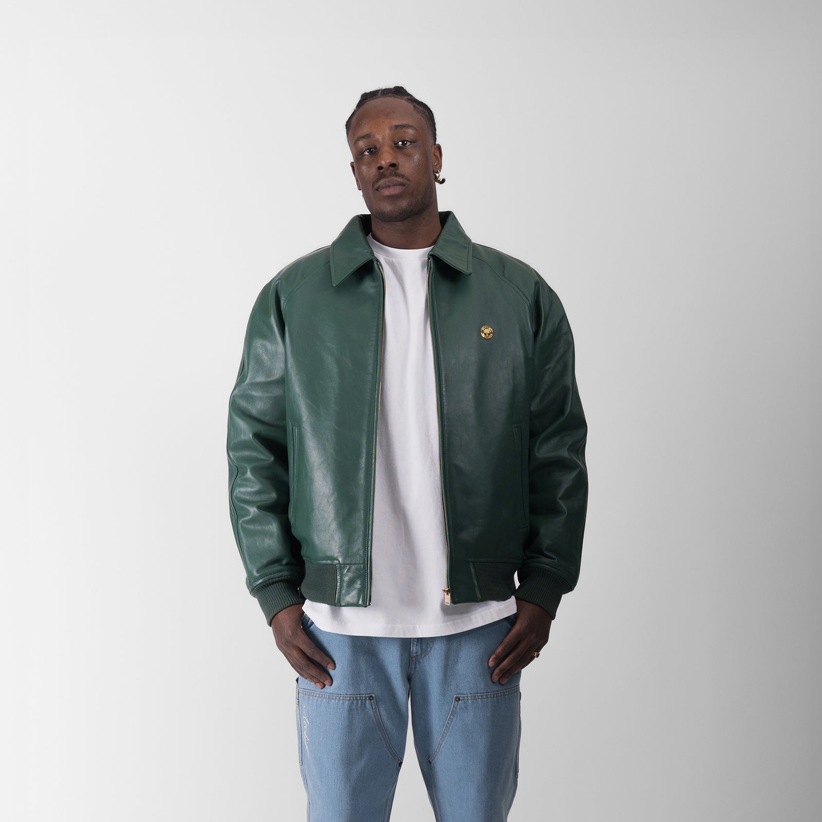 SOURCE LEATHER JACKET - HUNTER GREEN