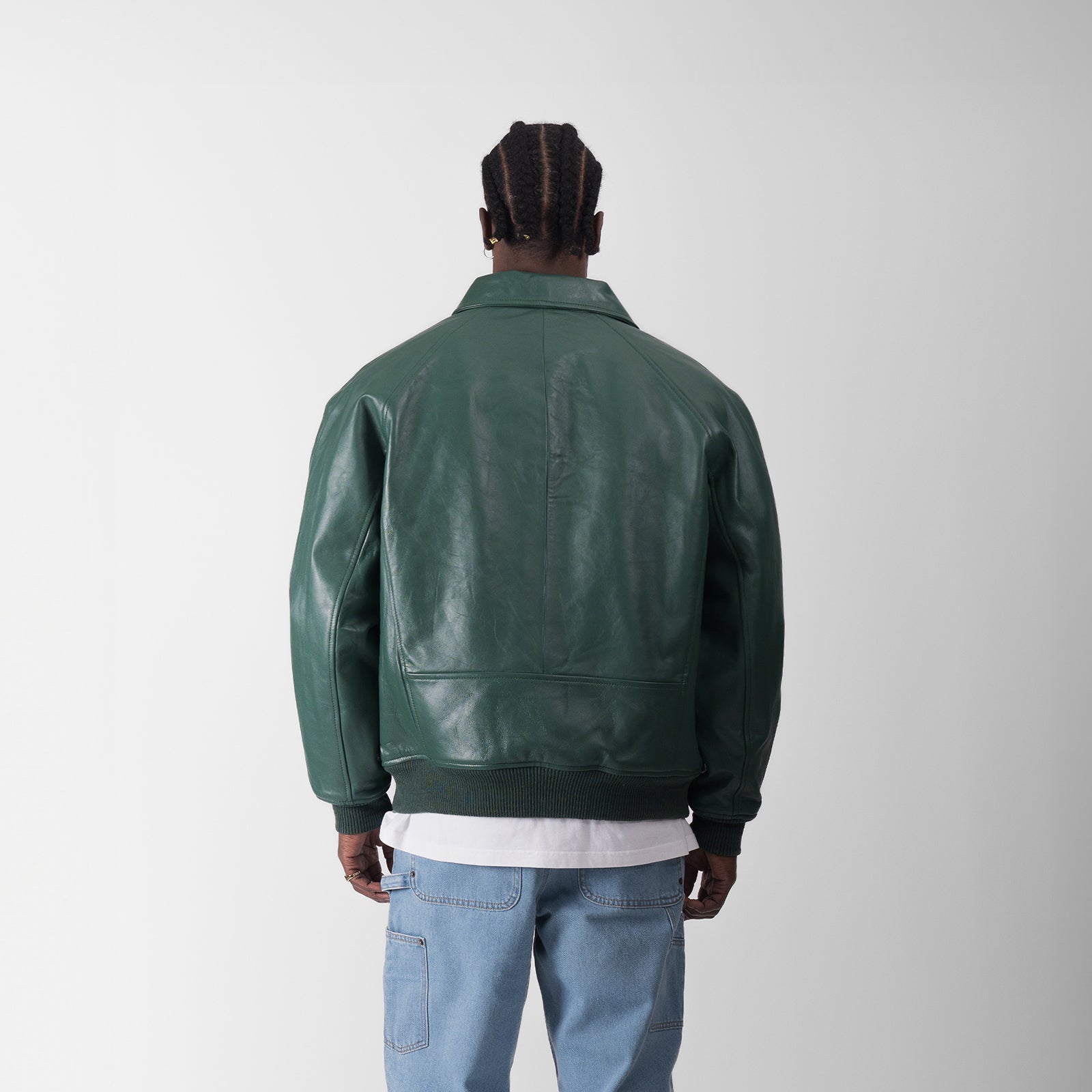 SOURCE LEATHER JACKET - HUNTER GREEN