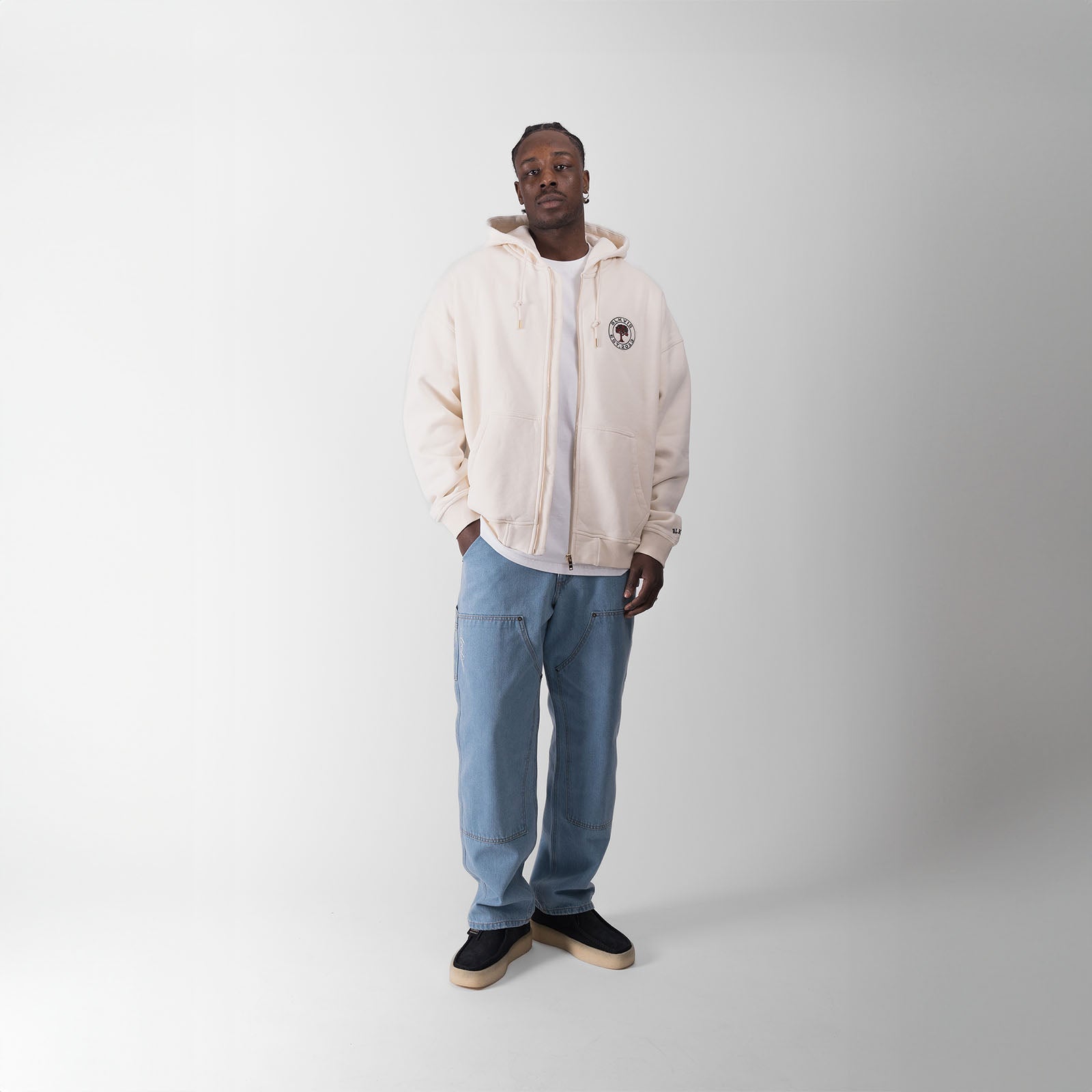 SOURCE ZIP HOODY - ANTIQUE WHITE