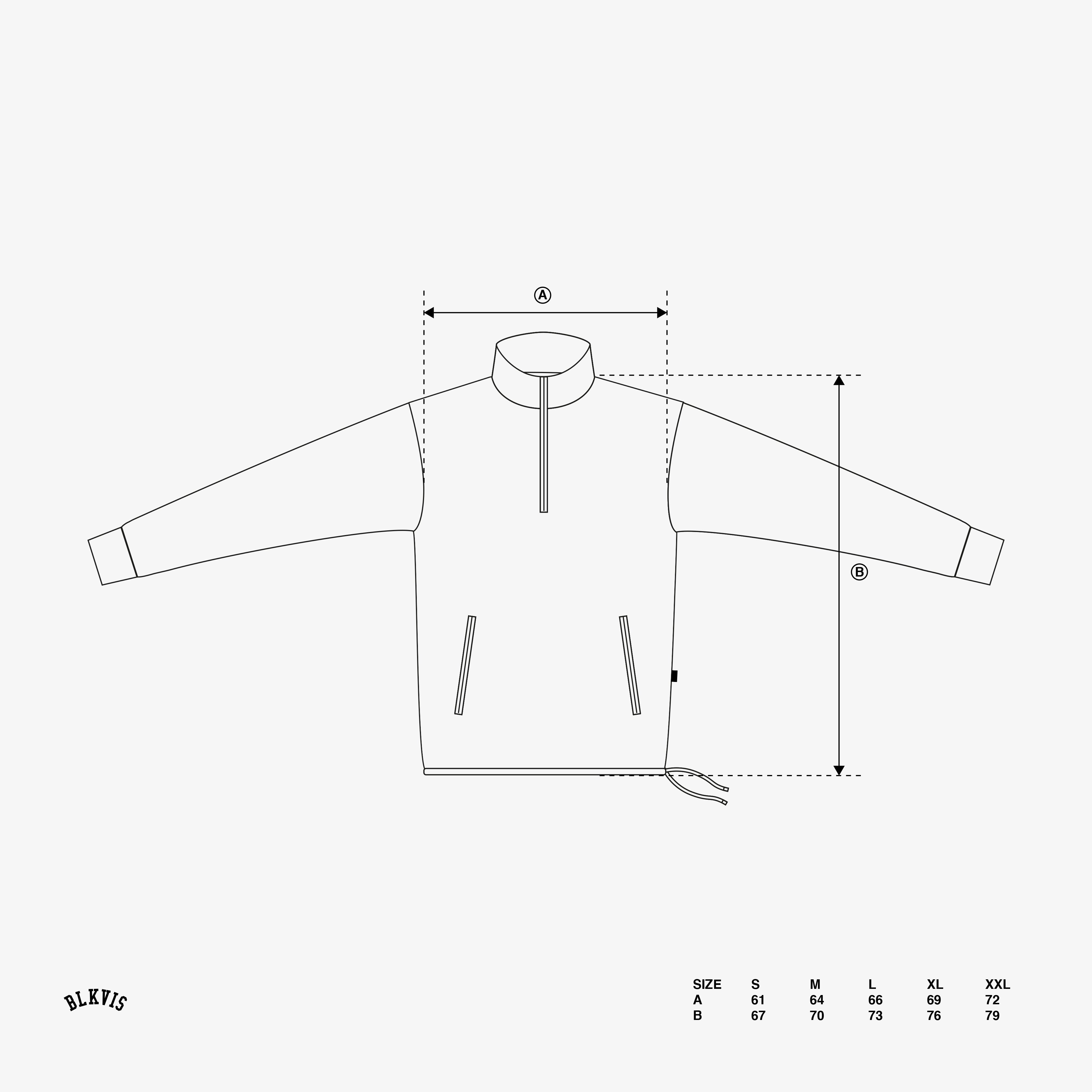 BLKVIS SERIF LOGO DEMI-ZIP - NOIR