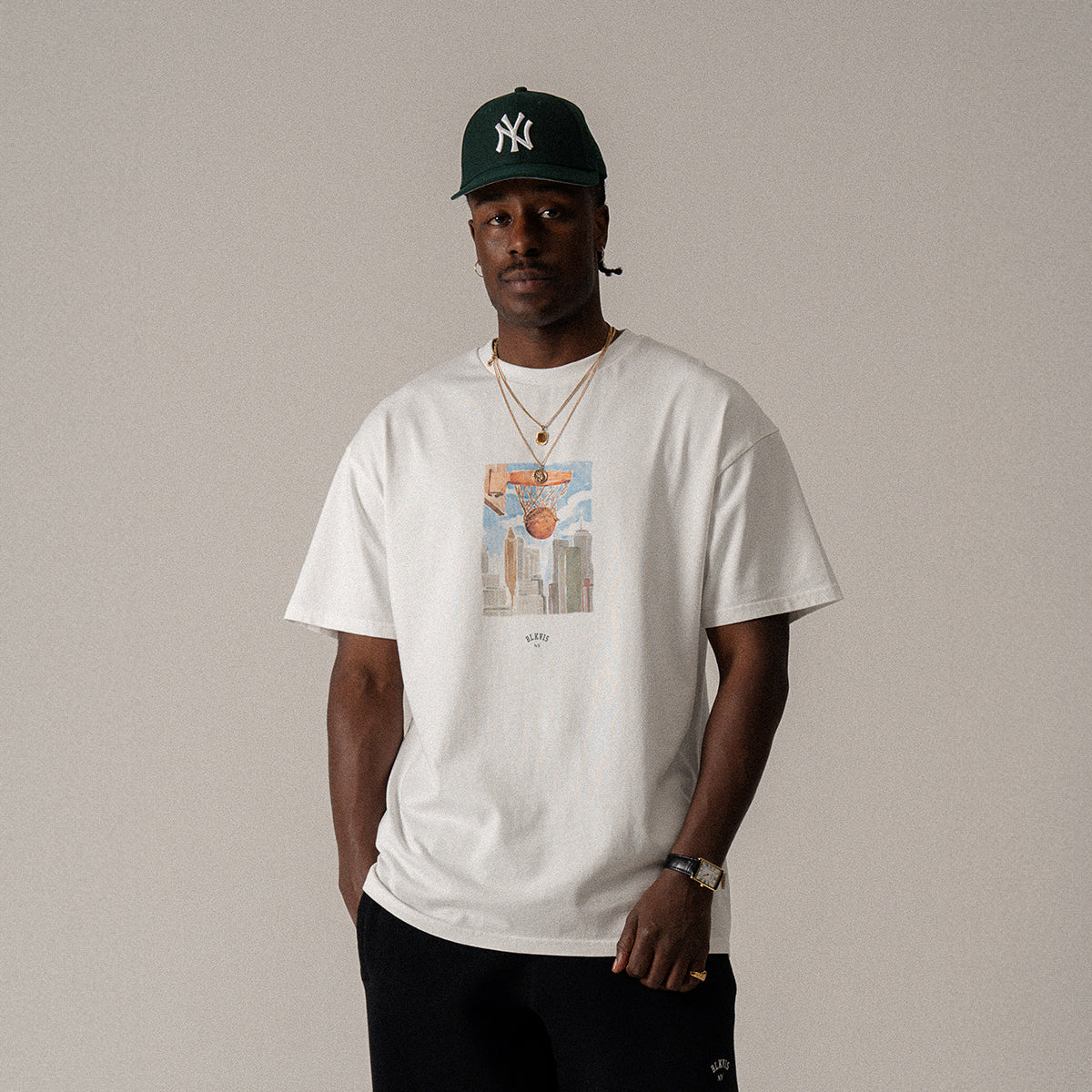 BLKVIS NY SWISH TEE - WHITE