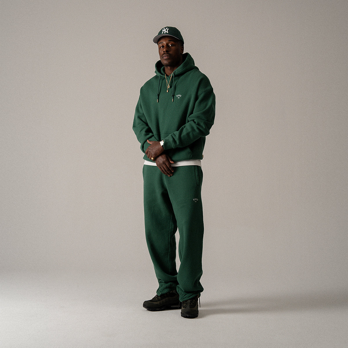 BLKVIS LOGO NY HOODY - HUNTER GREEN