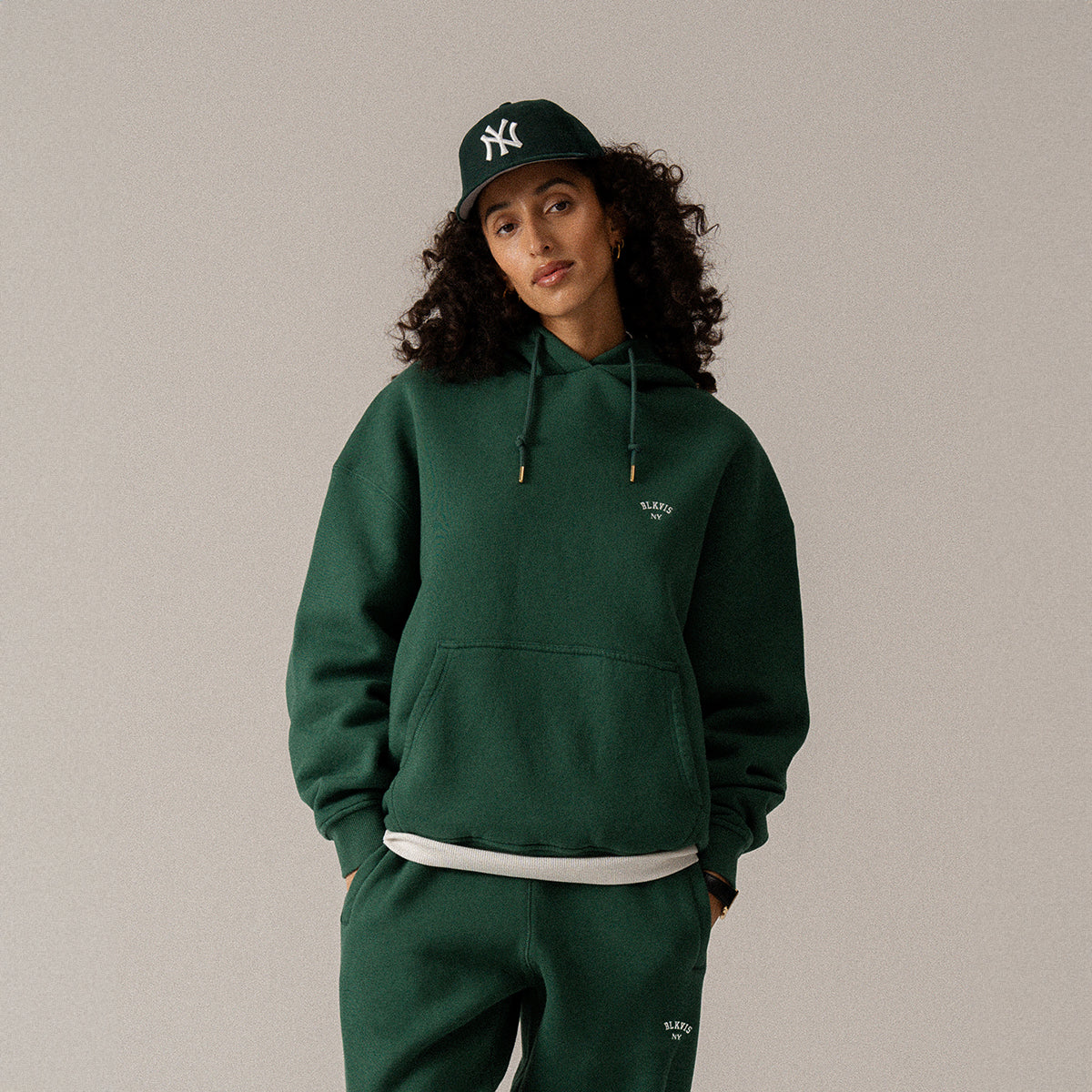 BLKVIS LOGO NY HOODY - HUNTER GREEN