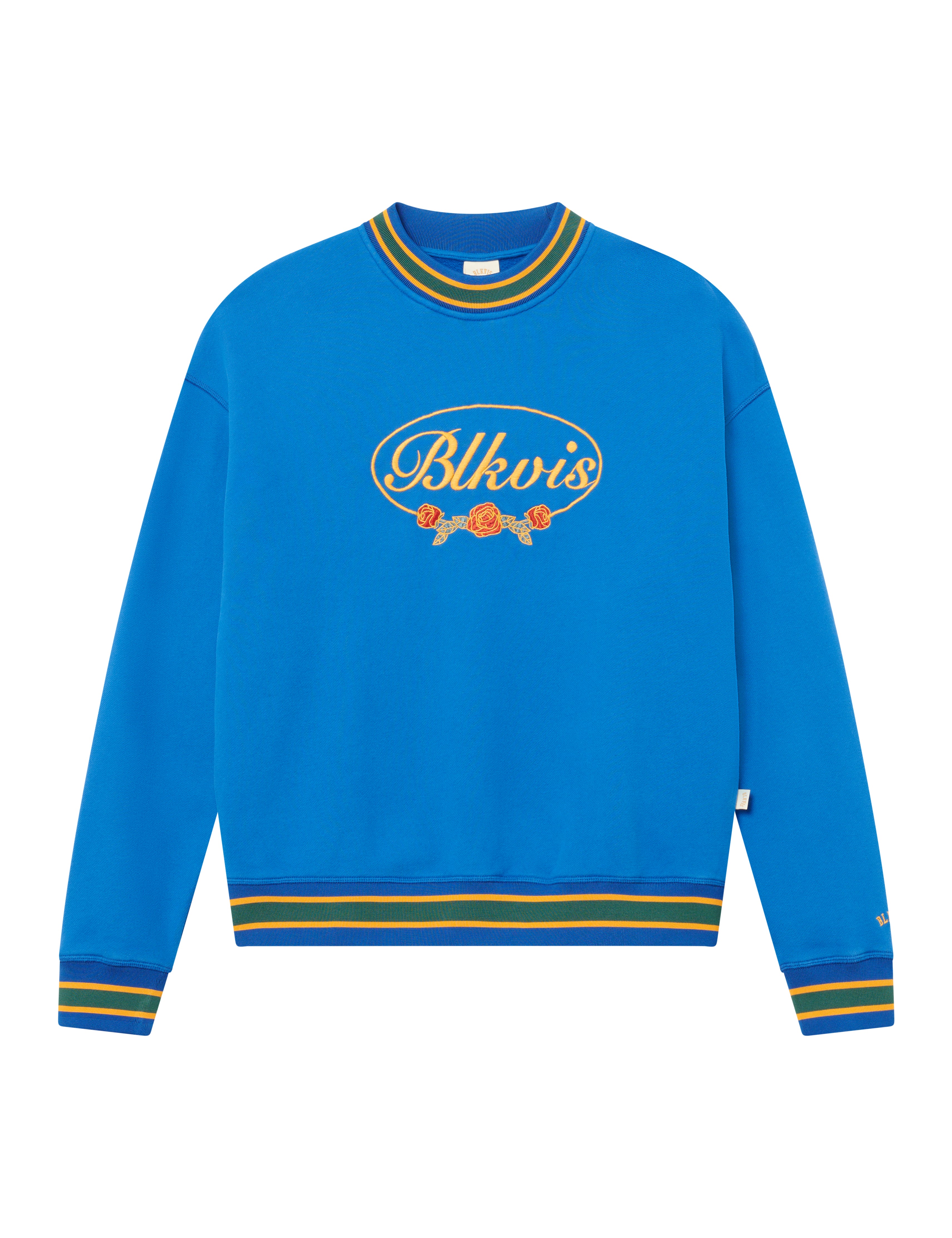 BLKVIS SCRIPT ROSES CREWNECK - BLUE LOILITE