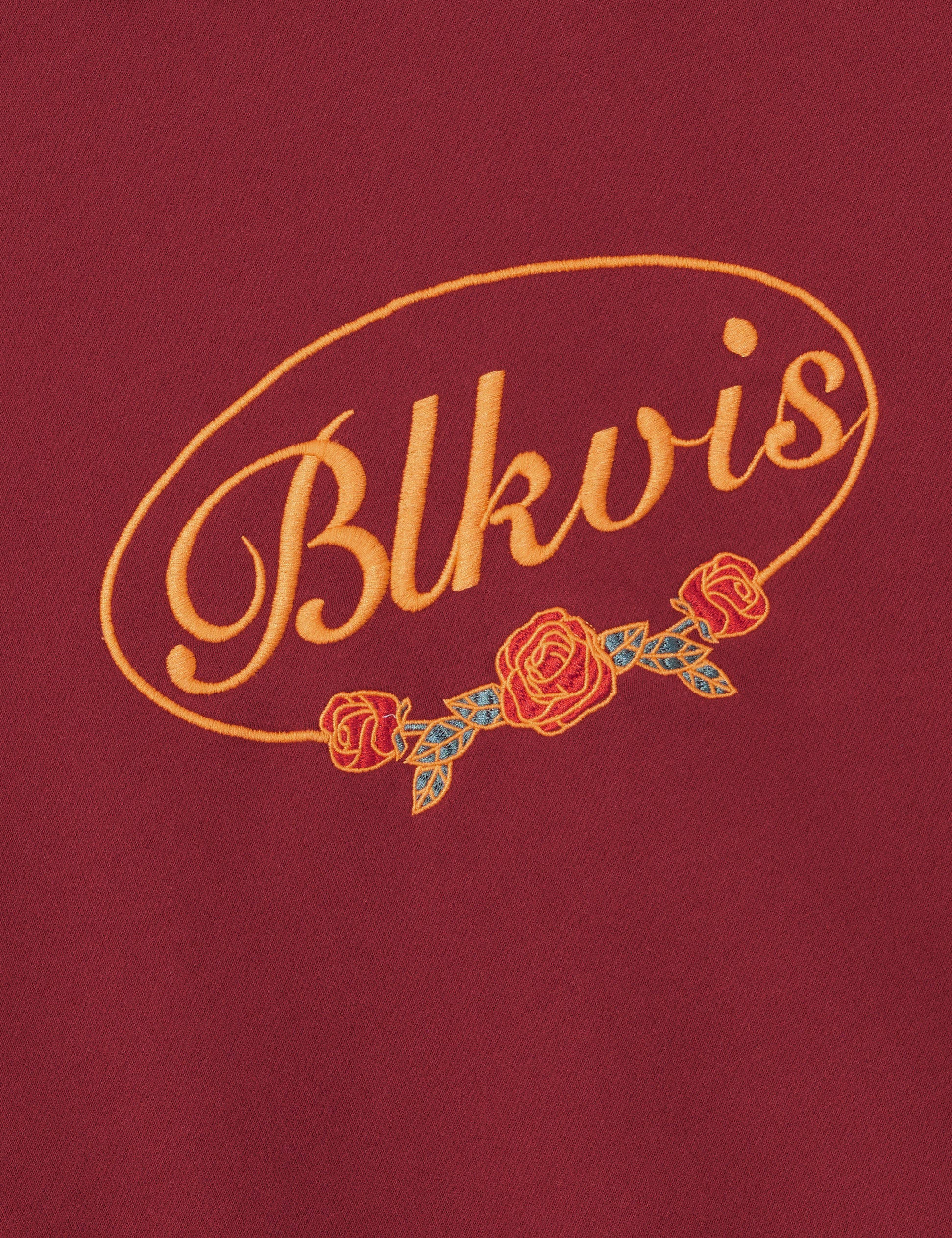 BLKVIS SCRIPT ROSES CREWNECK - MERLOT