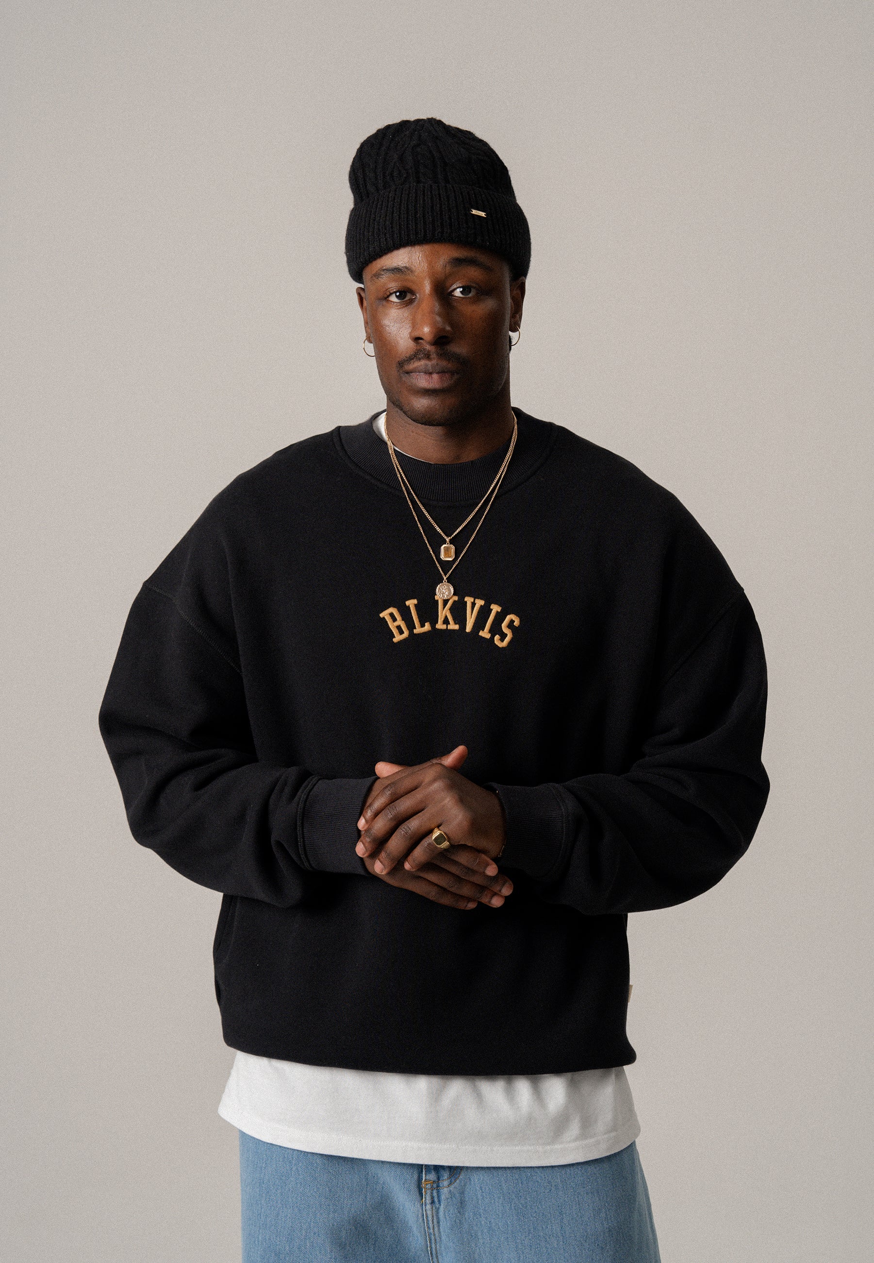 BLKVIS LOGO CREWNECK - BLACK