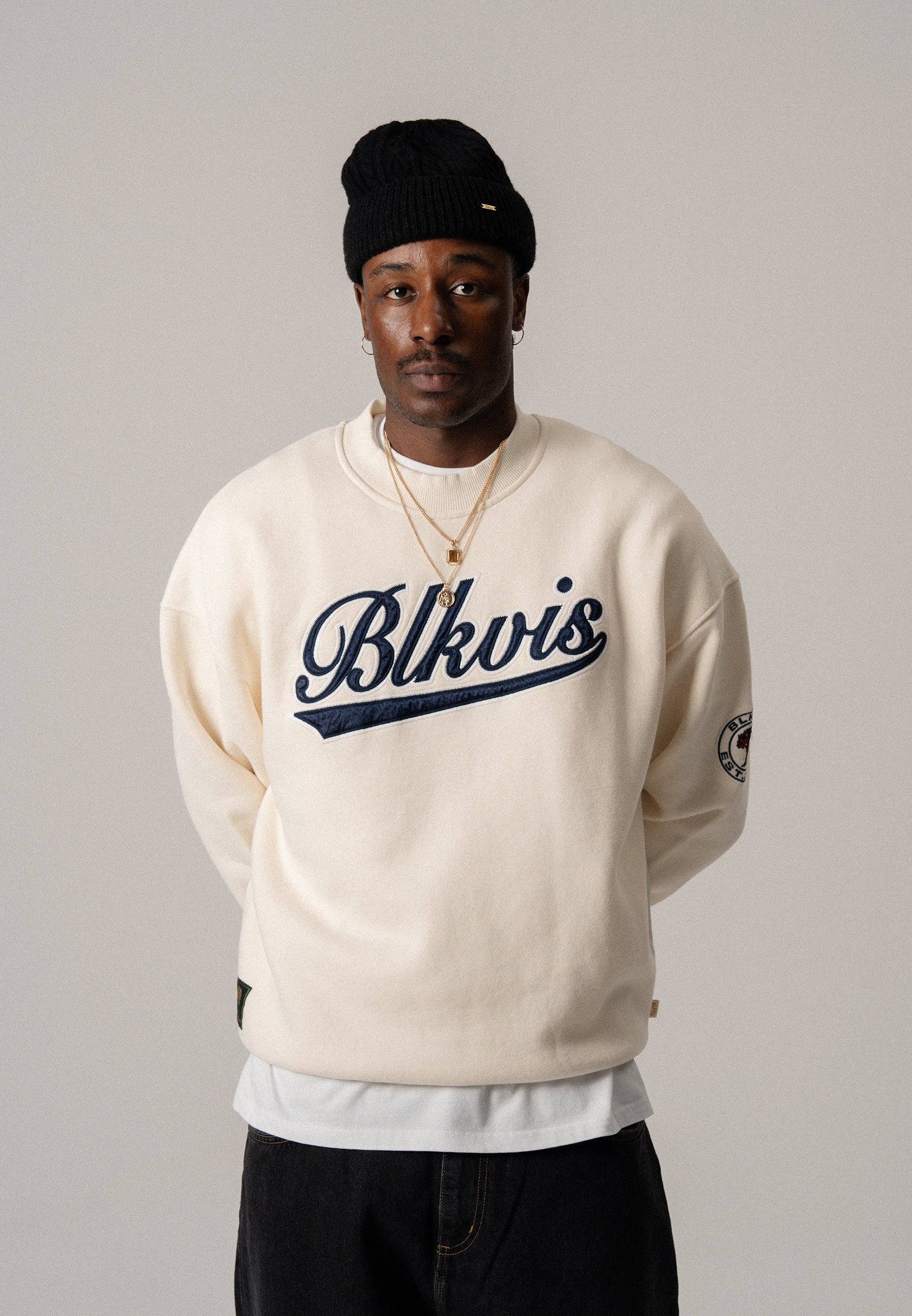 BLKVIS CREWNECK - ANTIQUE WHITE