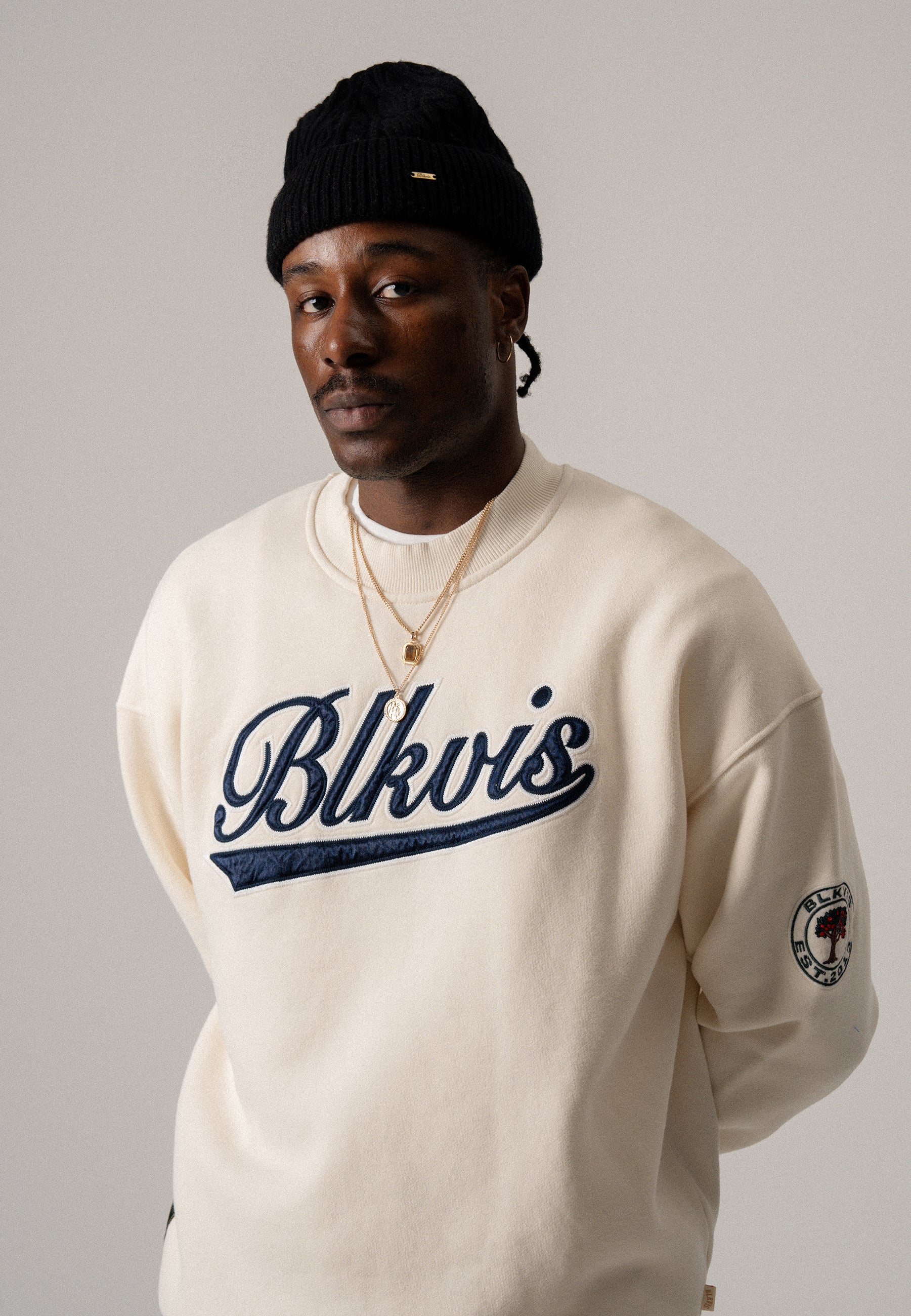 BLKVIS CREWNECK - ANTIQUE WHITE