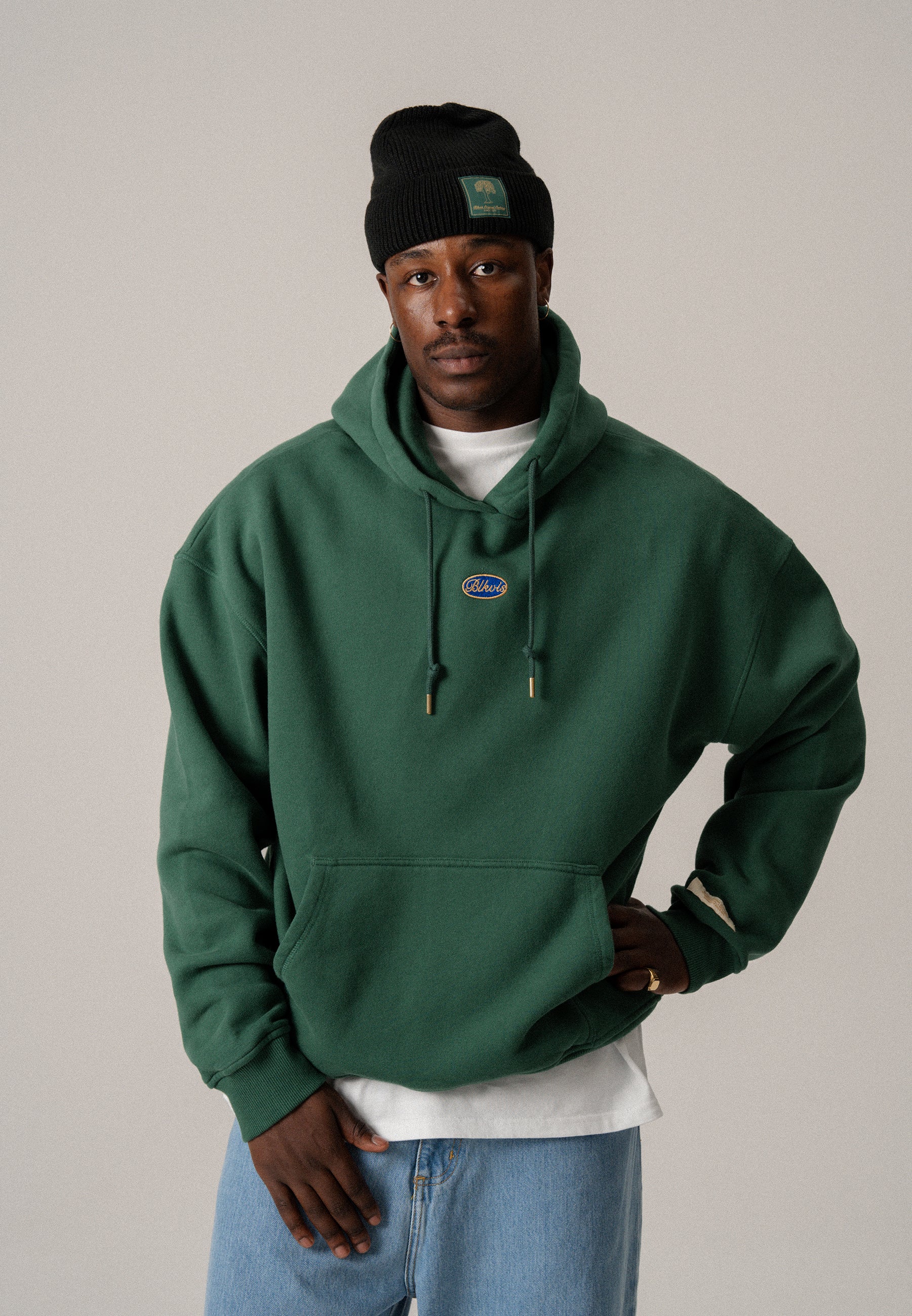 BLKVIS SCRIPT HOODIE - HUNTER GREEN