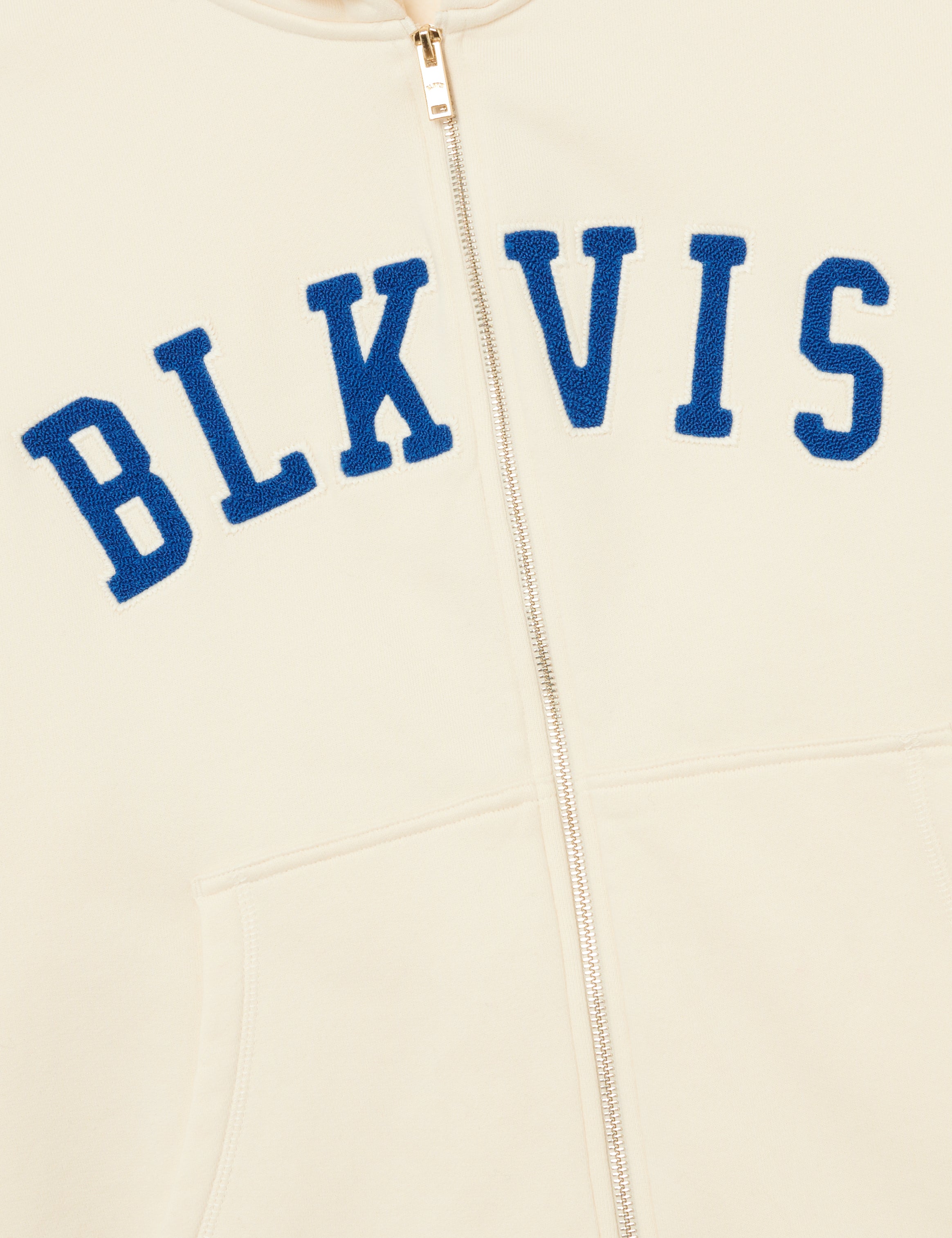 BLKVIS BIG SCRIPT ZIP HOODIE - ANTIQUE WHITE