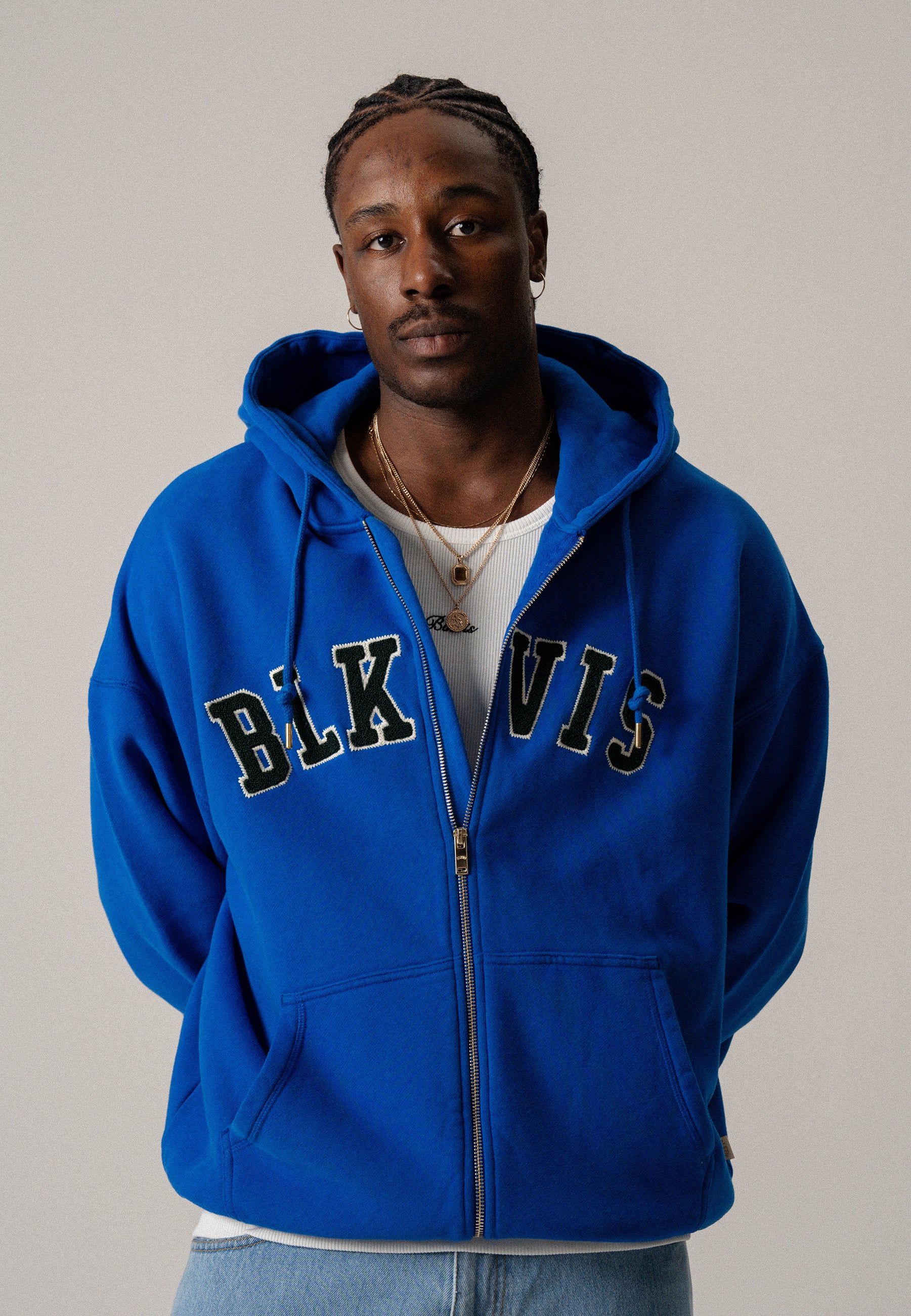 BLKVIS LOGO ZIP HOODIE - BLUE LOILITE