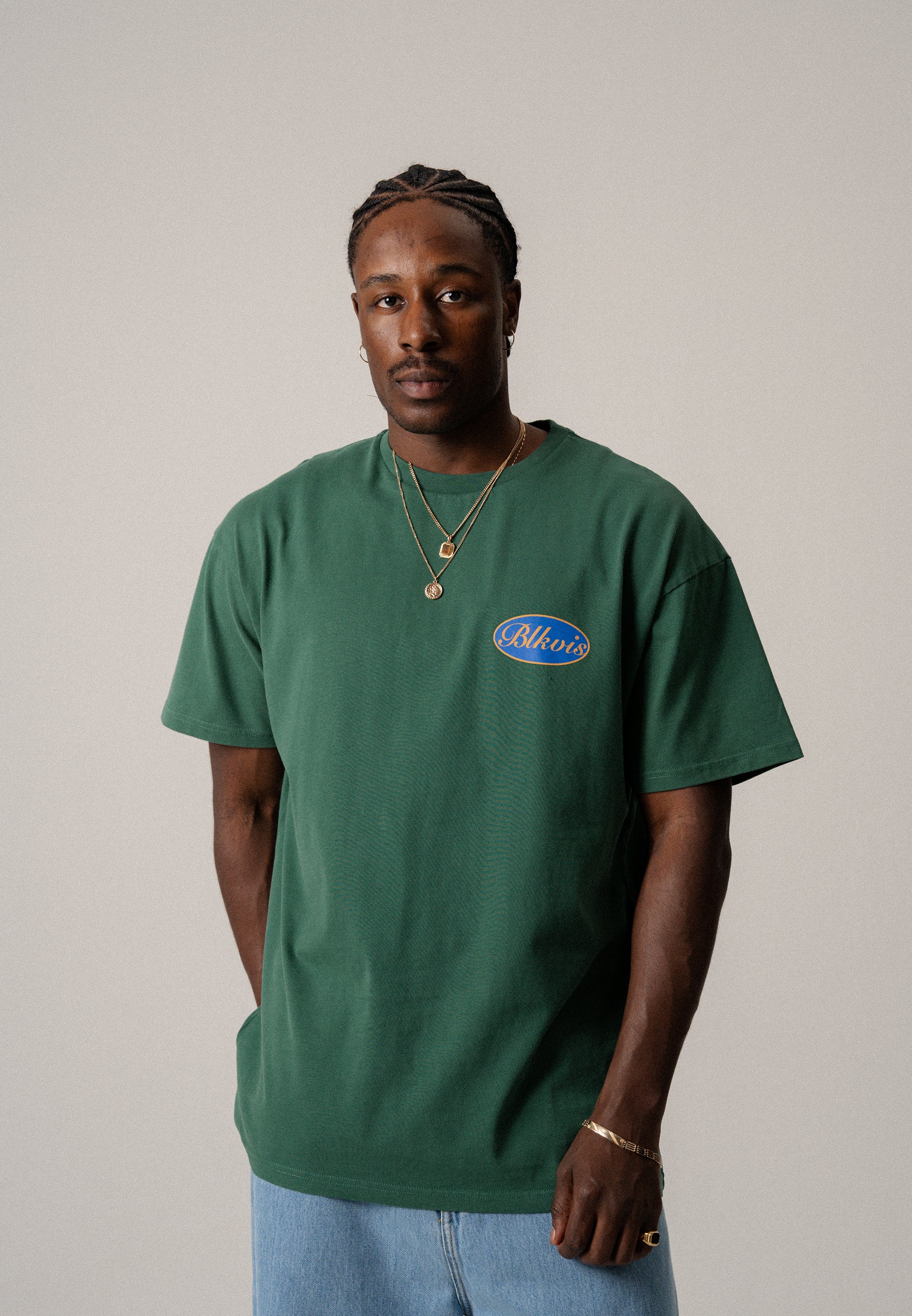 BLKVIS SCRIPT TEE - HUNTER GREEN