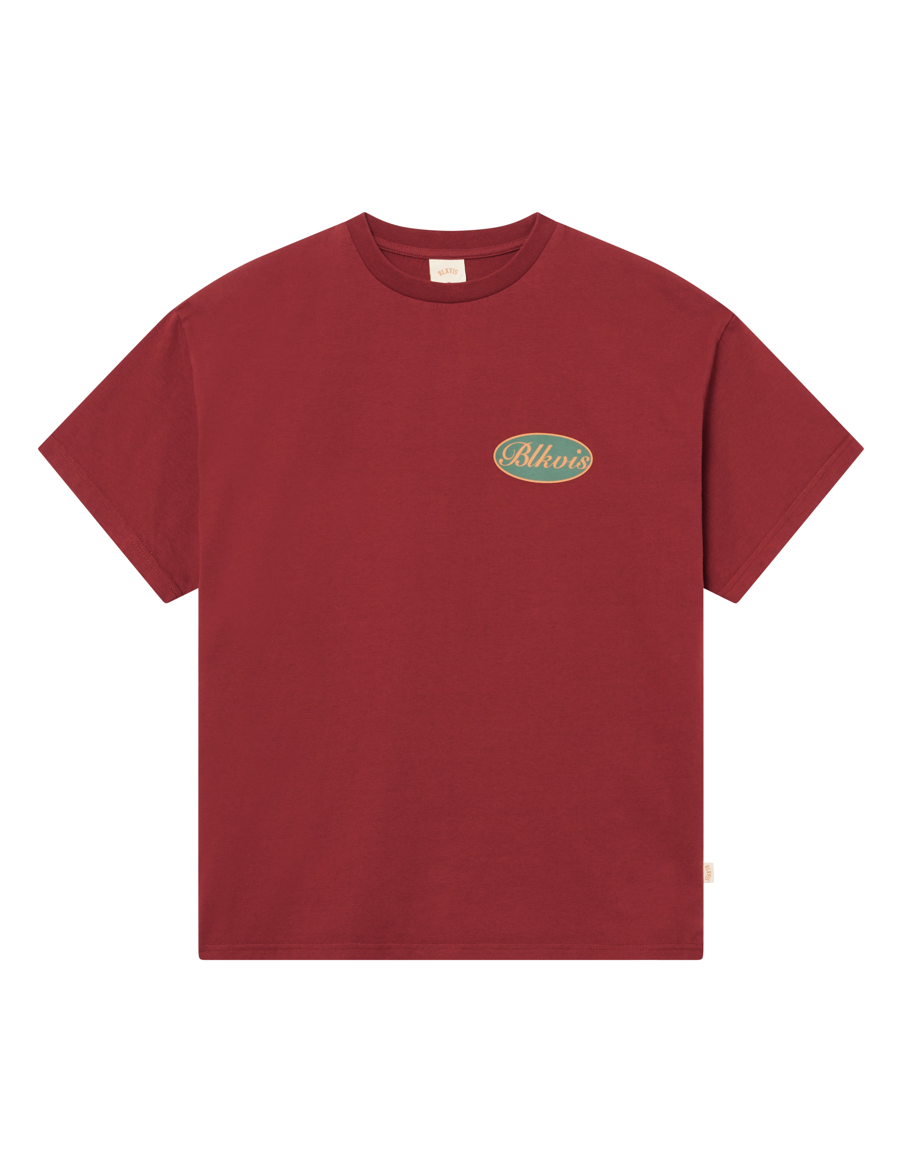 BLKVIS SCRIPT TEE - MERLOT