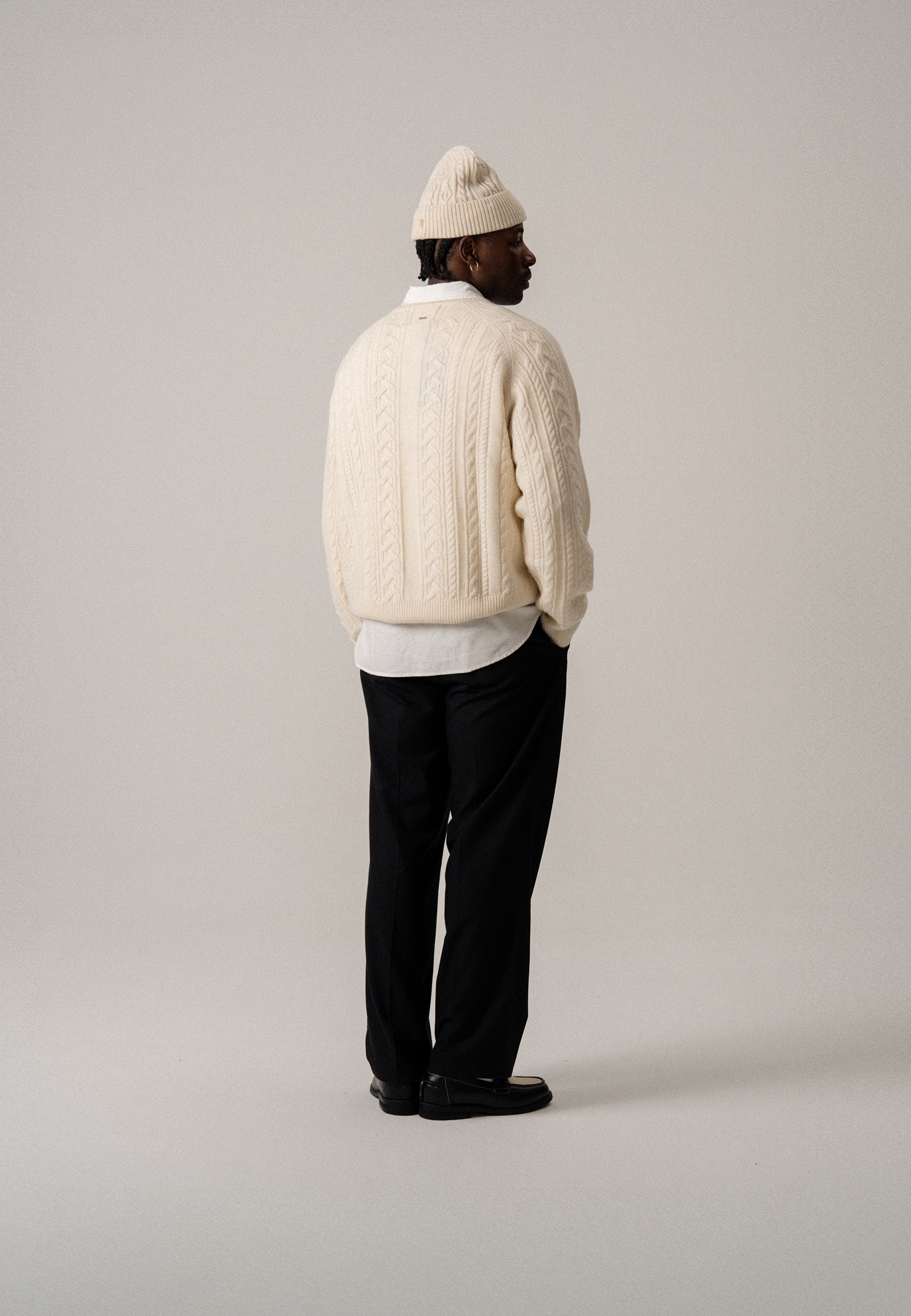 BLKVIS CABLE KNITTED SWEATER - ANTIQUE WHITE