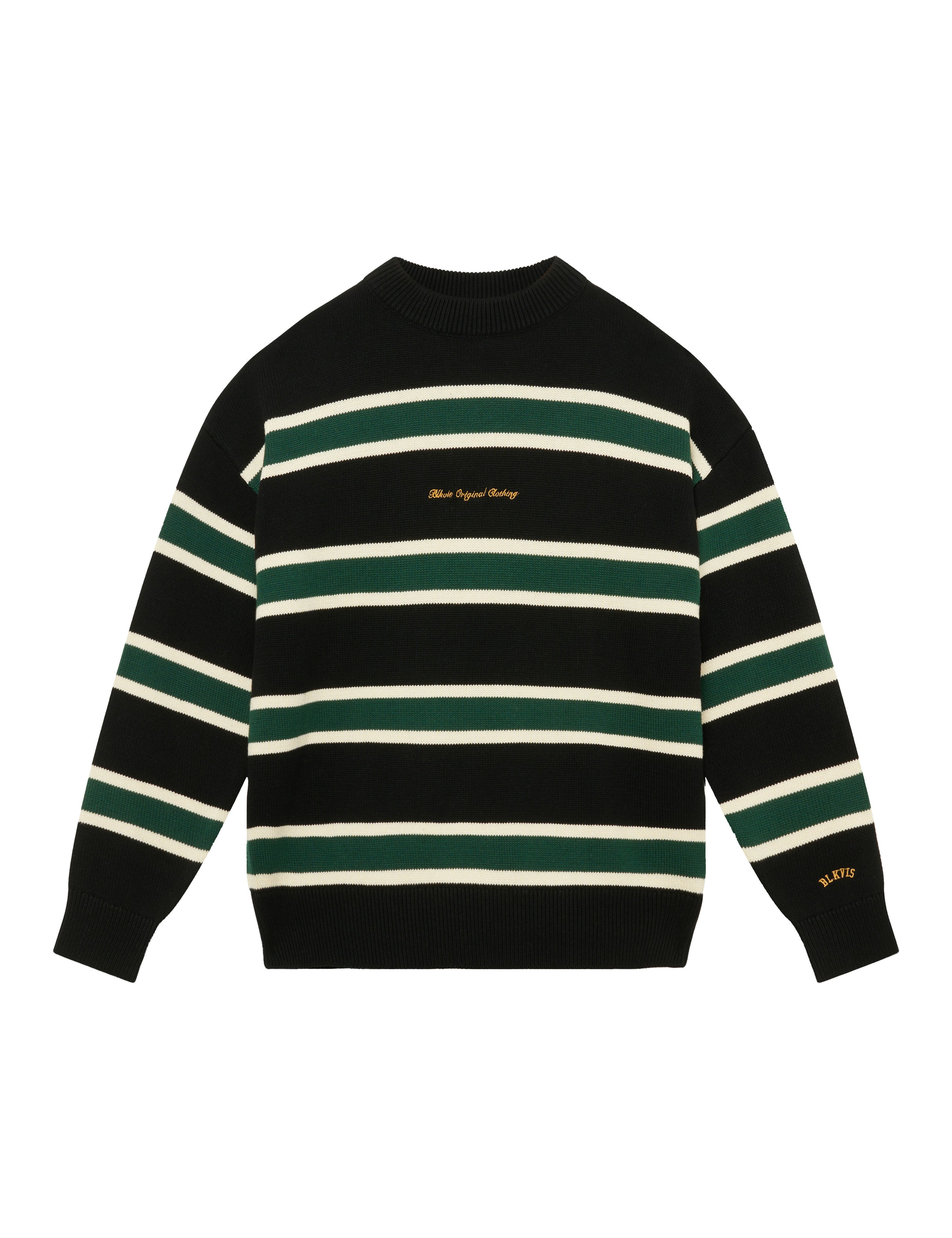 BLKVIS STRIPED KNITTED SWEATER - BLACK