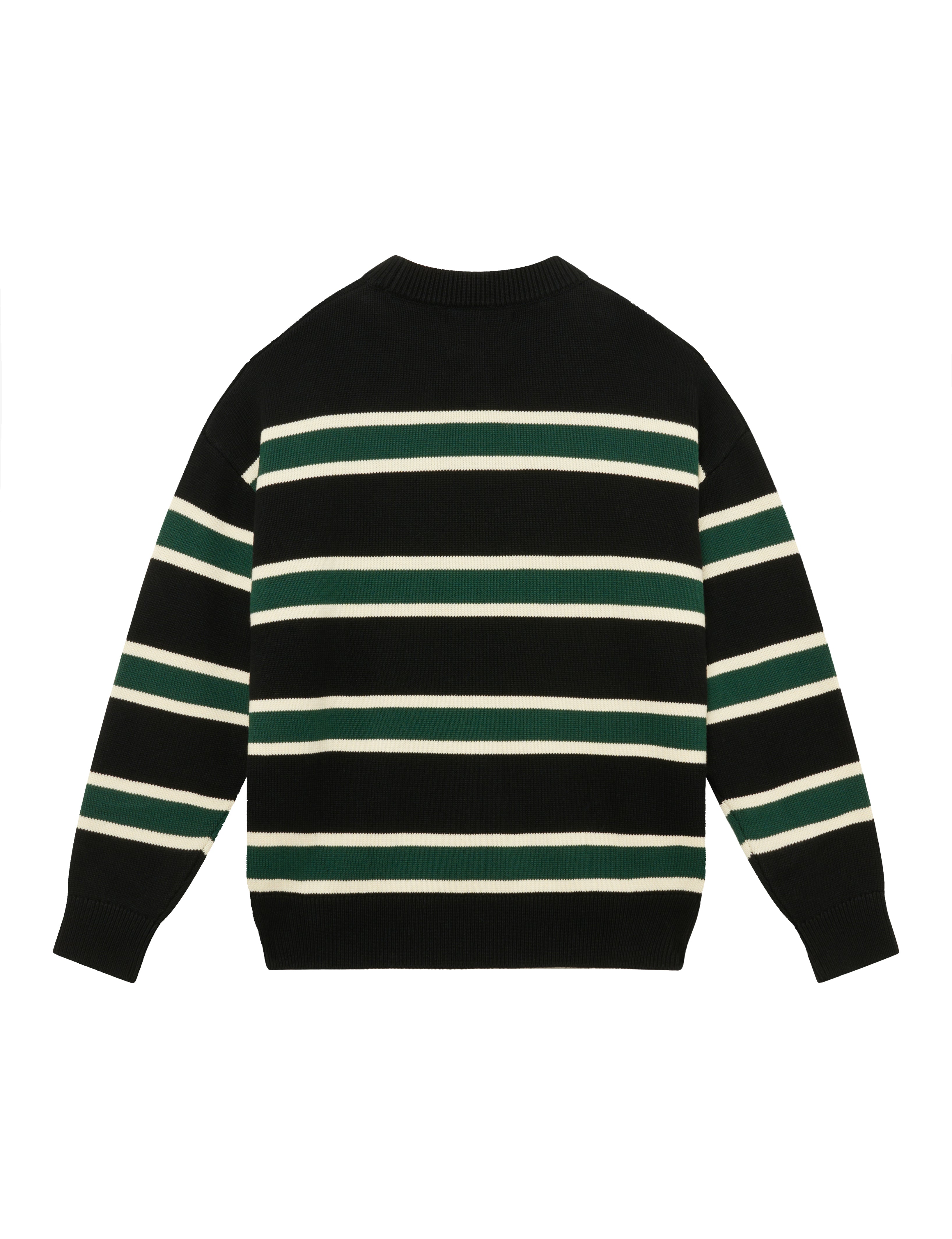 BLKVIS STRIPED KNITTED SWEATER - BLACK