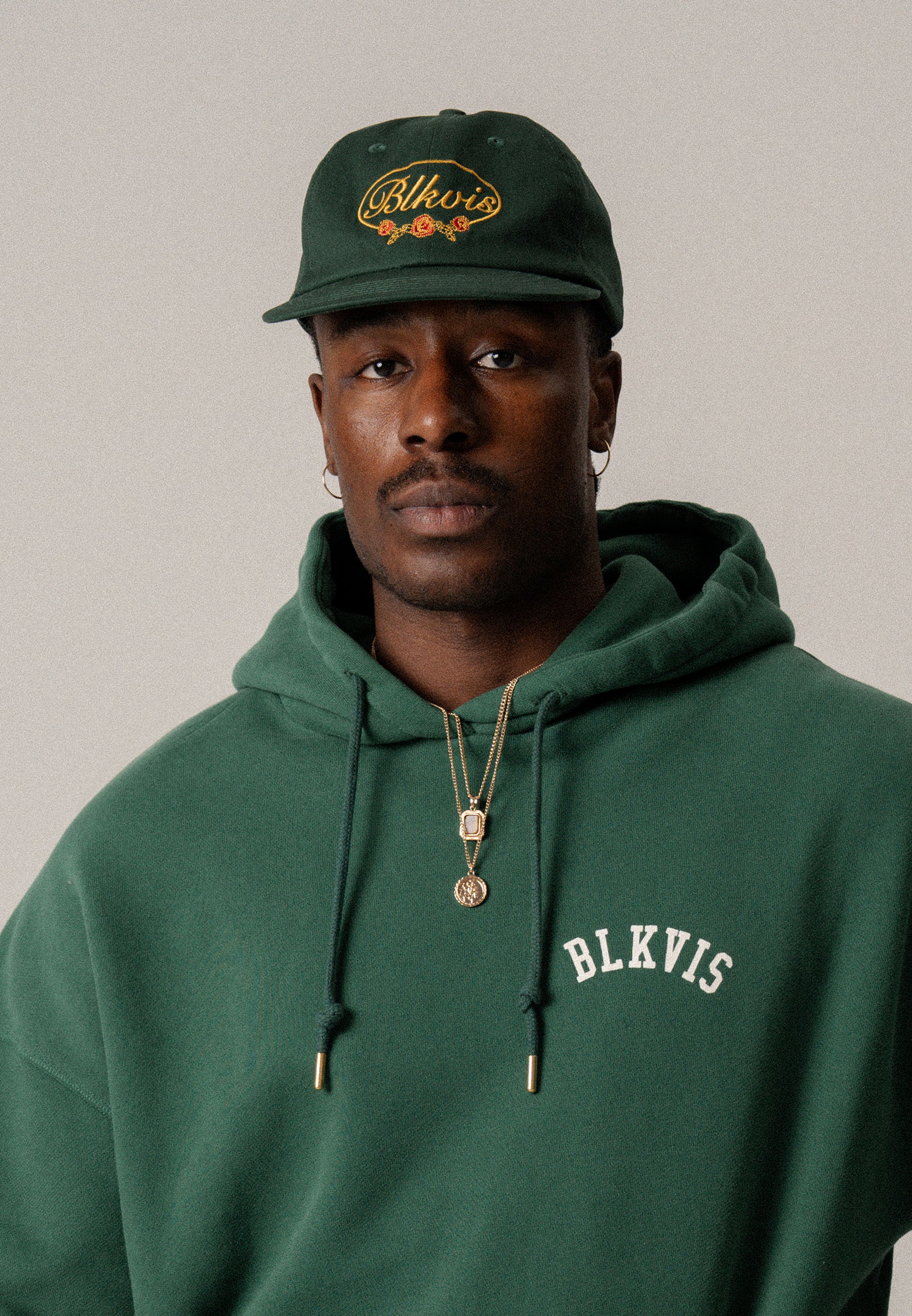 BLKVIS SCRIPT ROSES CAP - HUNTER GREEN