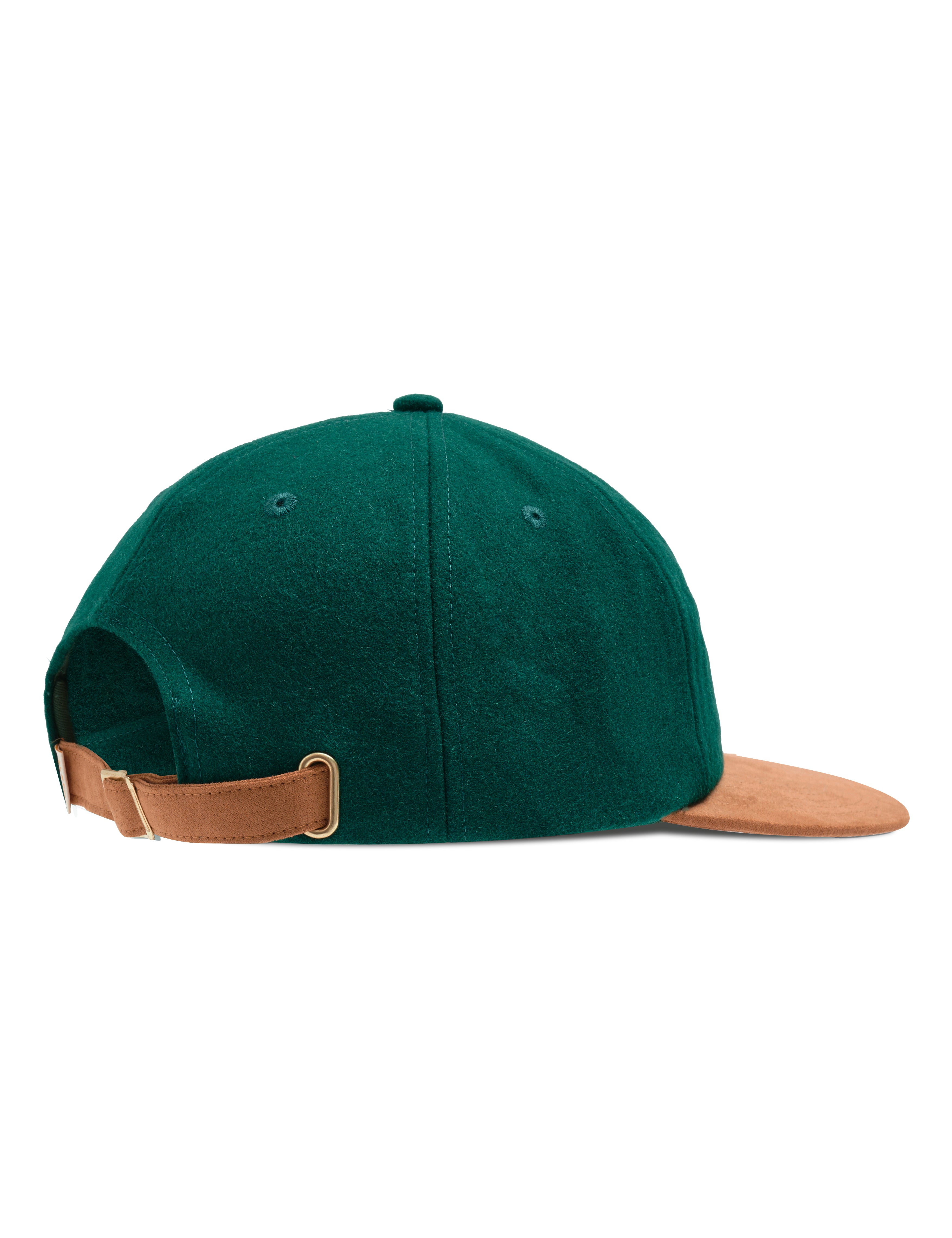 SUEDE LEATHER STRAPBACK CAP - HUNTER GREEN