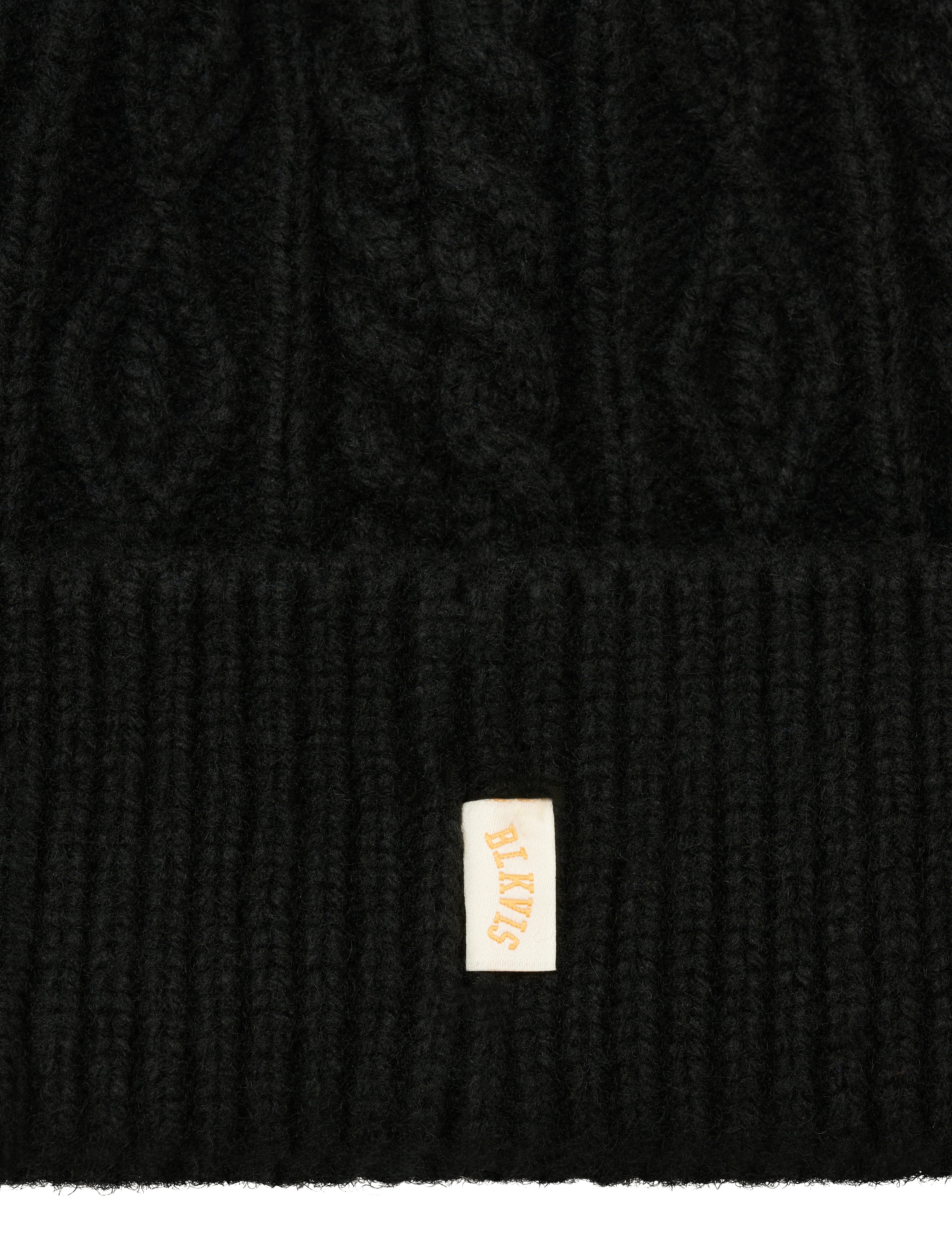 BLKVIS CABLE KNITTED BEANIE - BLACK