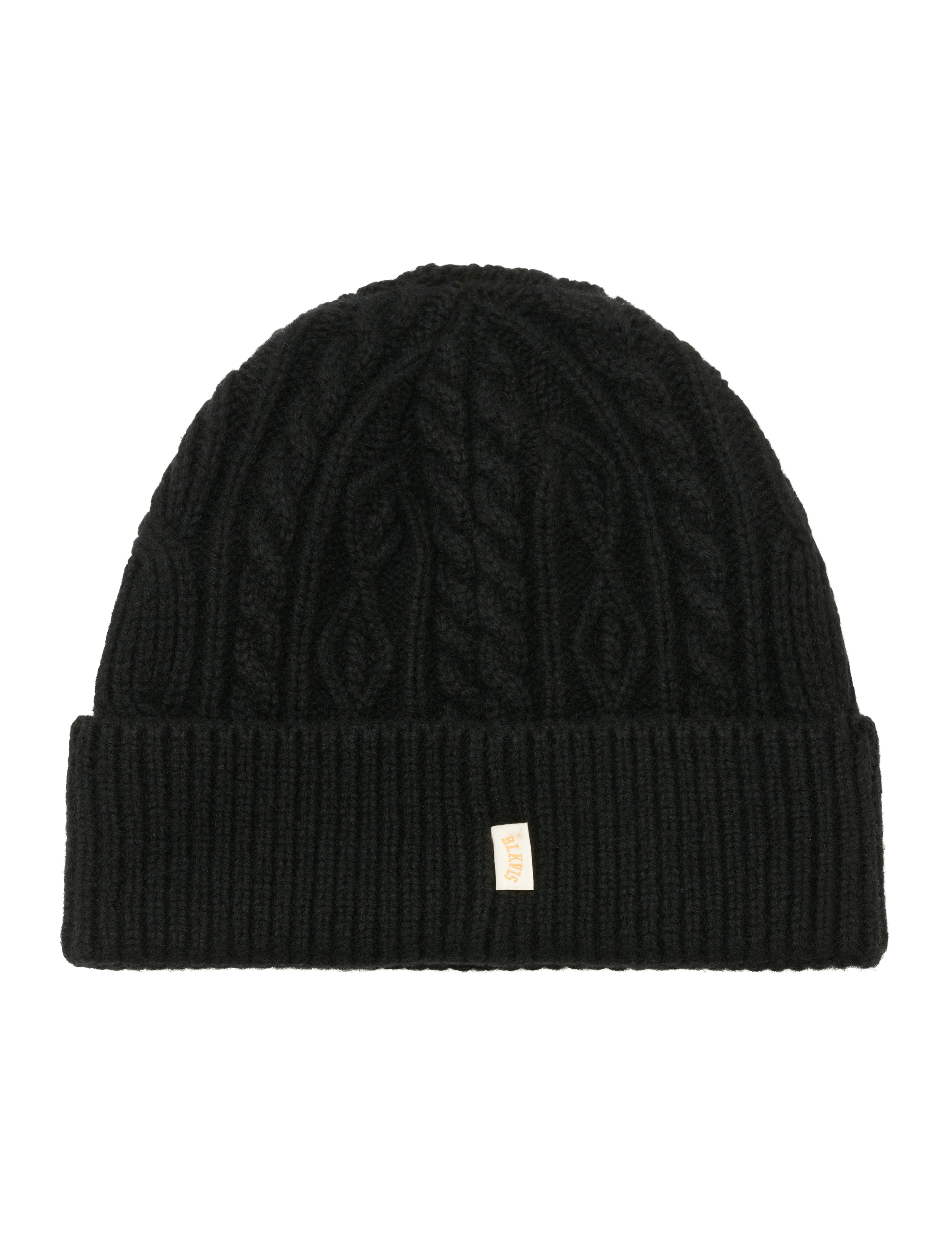 BLKVIS CABLE KNITTED BEANIE - BLACK