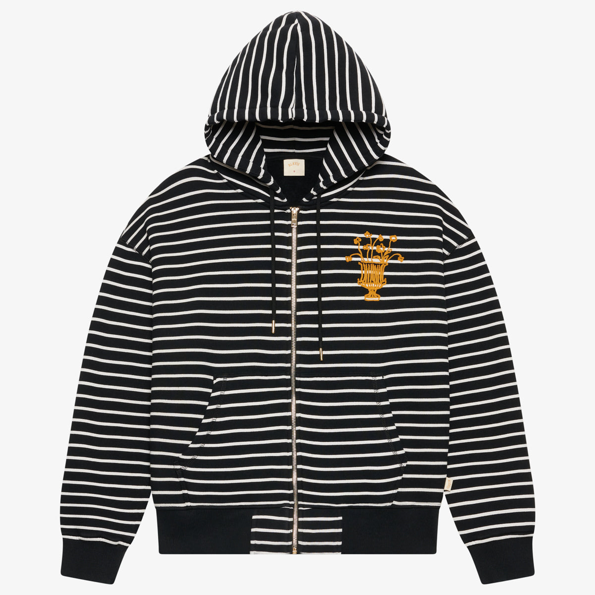 BLKVIS VASO STRIPED ZIP HOODY - BLACK