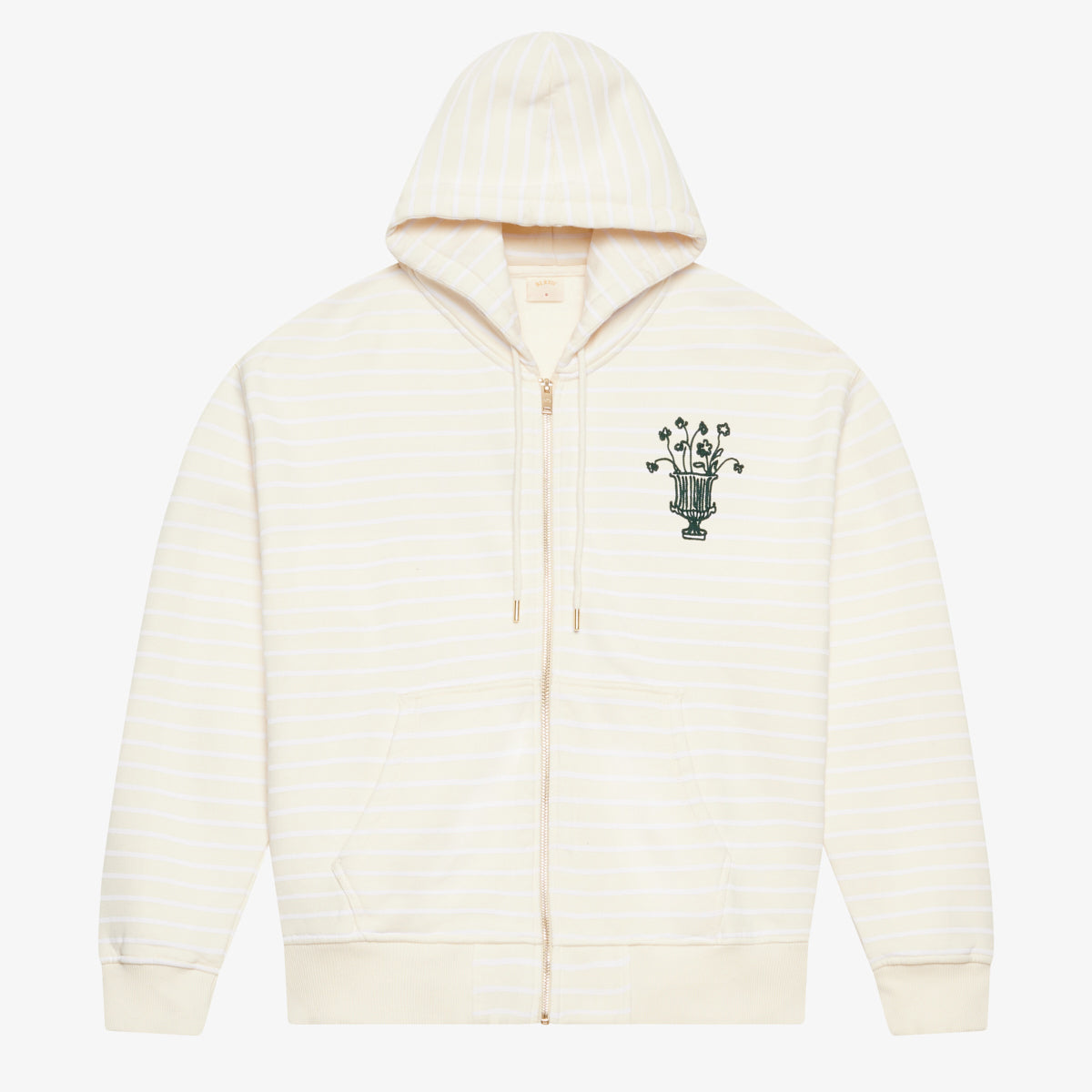 BLKVIS VASO STRIPED ZIP HOODY - ANTIQUE WHITE