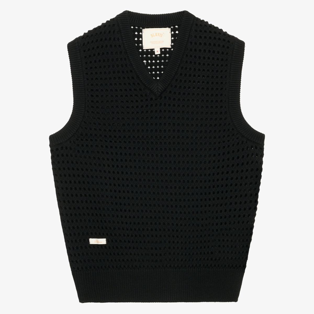 BLKVIS POINTELLE V-NECK VEST - BLACK