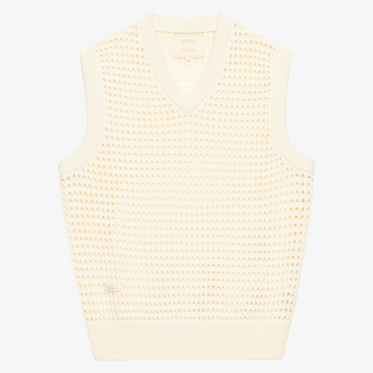 BLKVIS POINTELLE V-NECK VEST - ANTIQUE WHITE