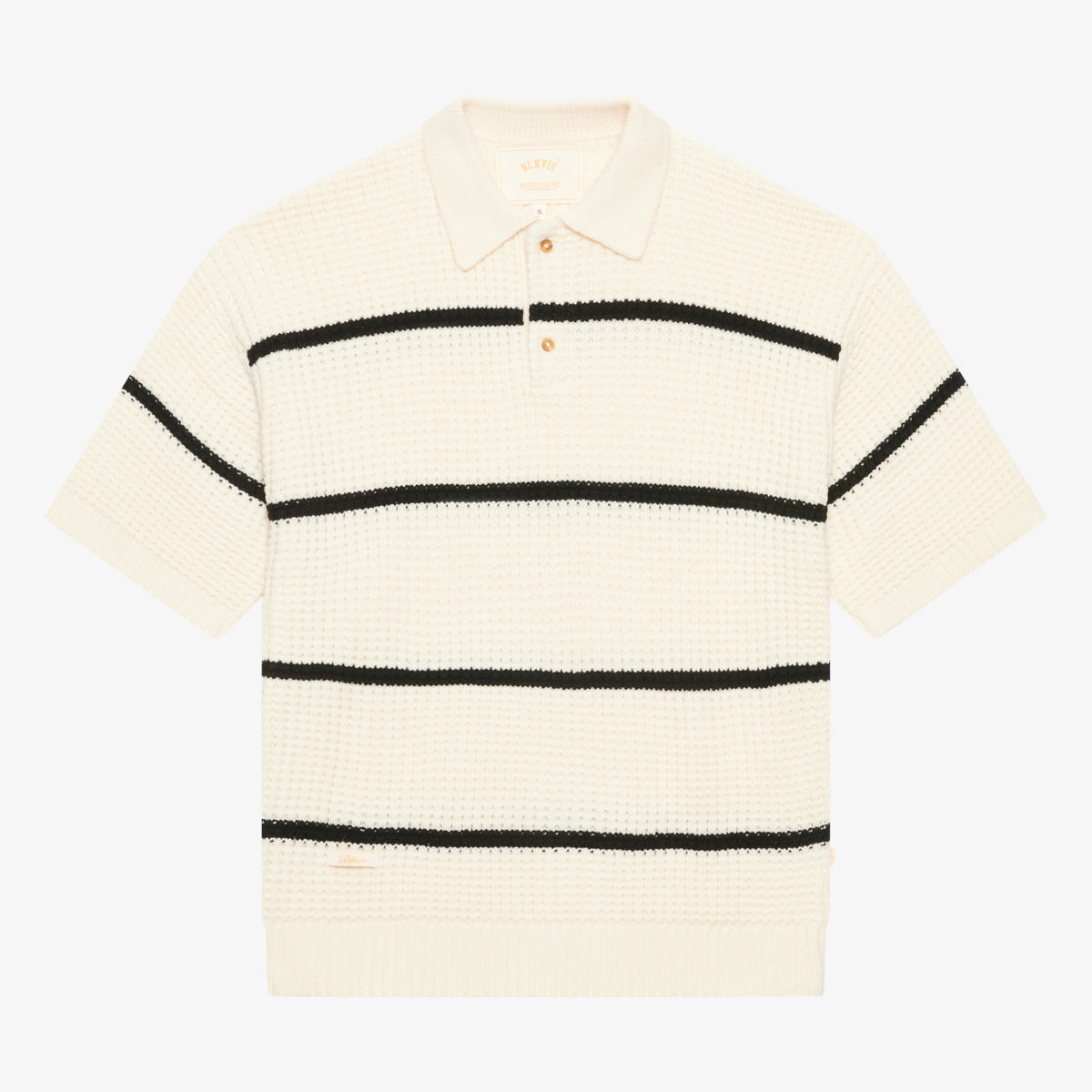 BLKVIS WAFFLE KNIT POLO - ANTIQUE WHITE