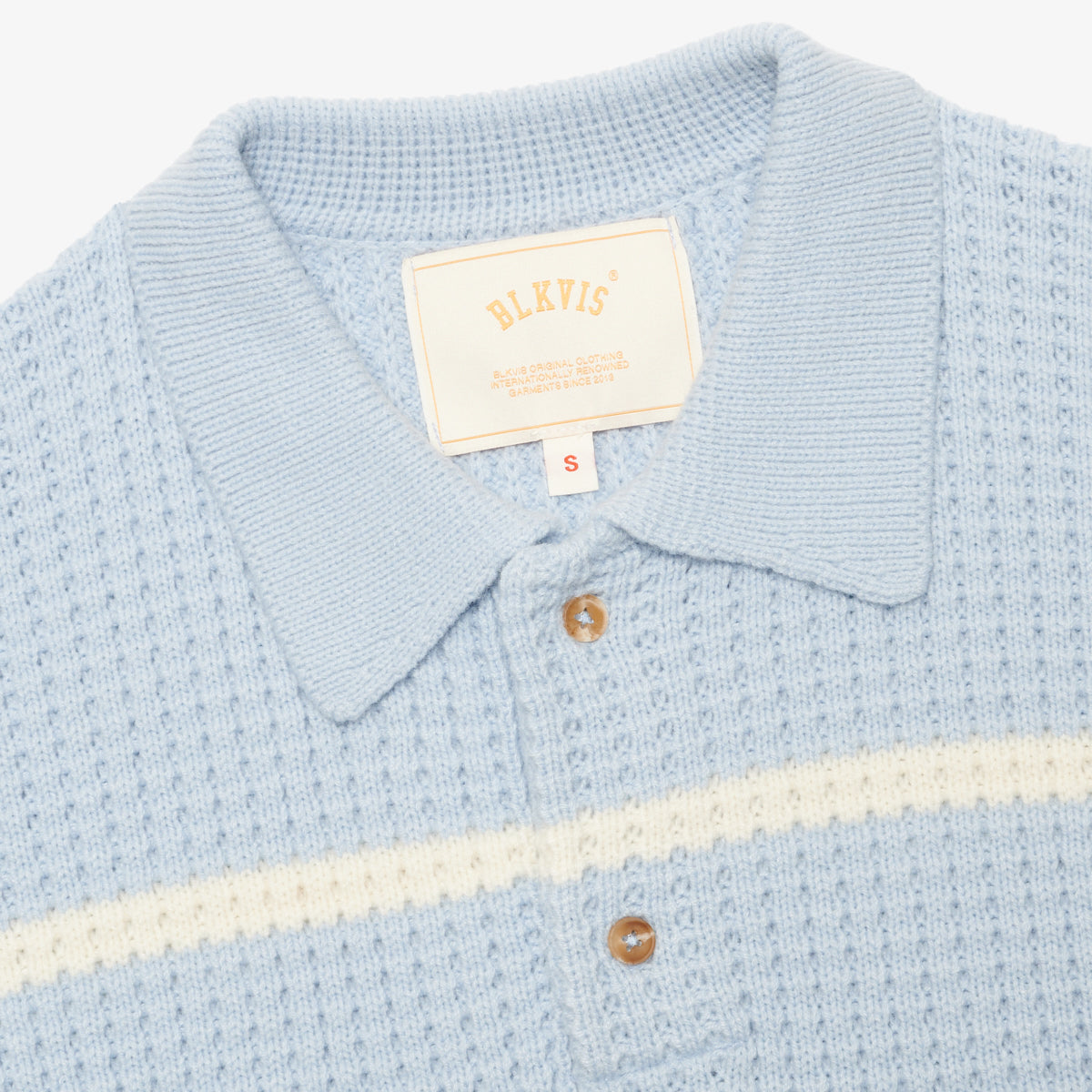 BLKVIS WAFFLE KNIT POLO - SKYWAY