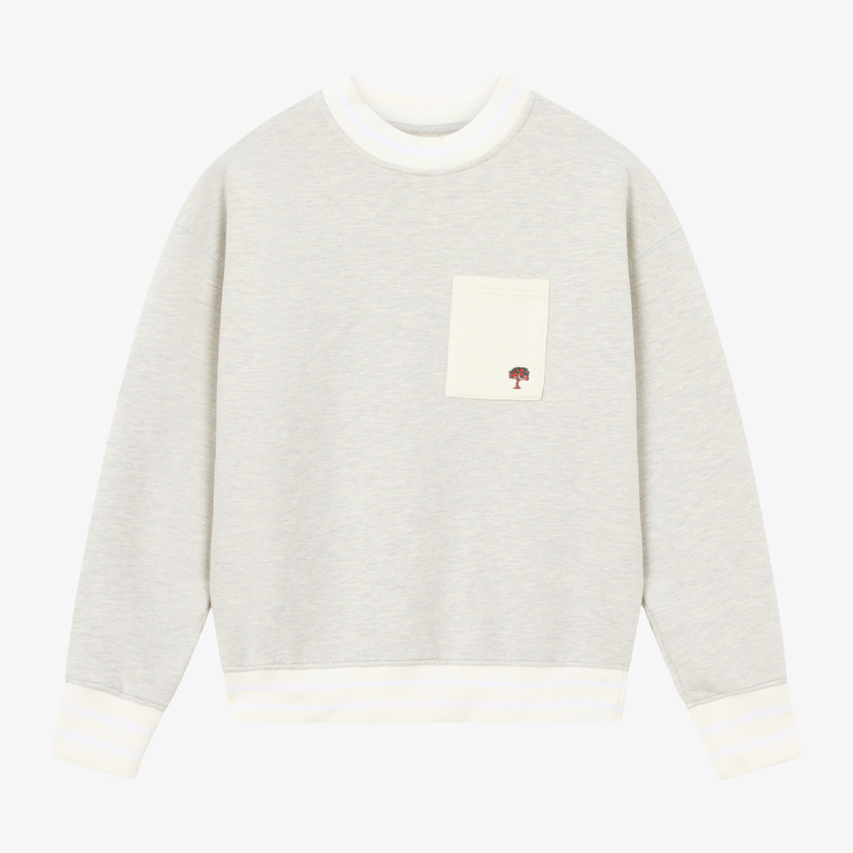 BLKVIS SOURCE POCKET CREWNECK - LIGHT GREY HEATHER