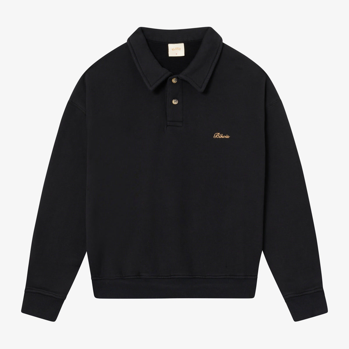 BLKVIS SCRIPT POLO SWEATER - BLACK