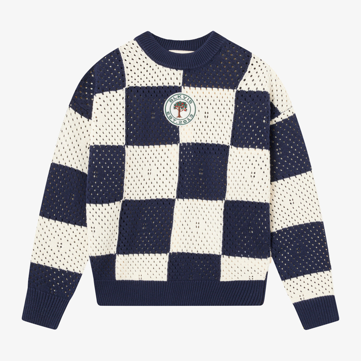 BLKVIS SOURCE CROCHET CREWNECK - PEACOAT