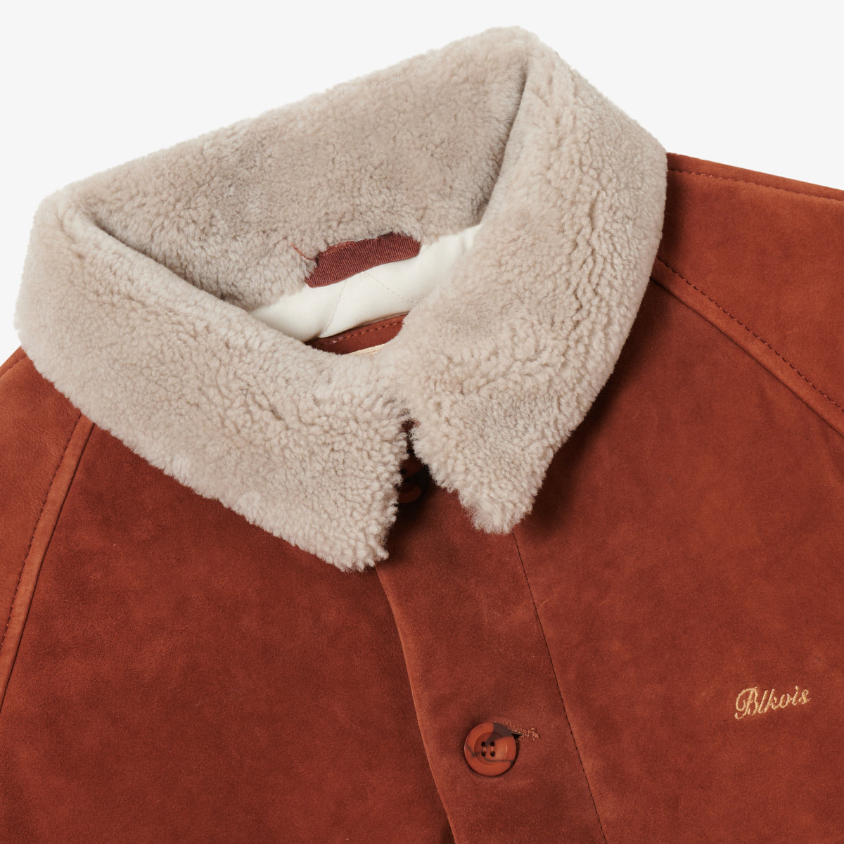 BLKVIS SCRIPT SHEARLING LEATHER JACKET - HONEY GOLD