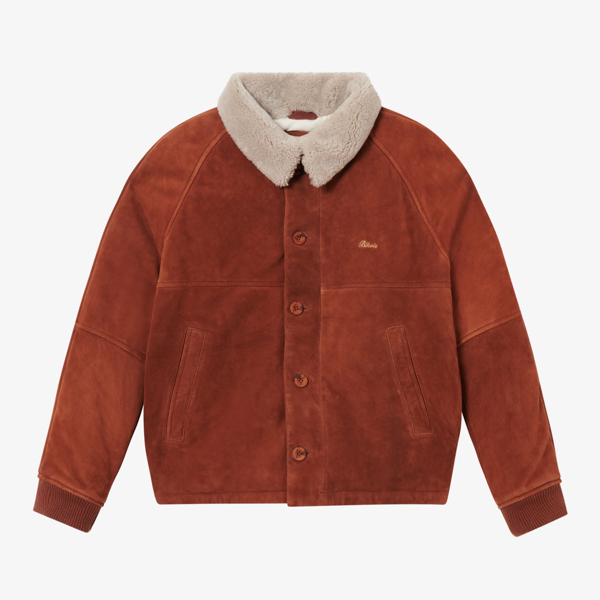 BLKVIS SCRIPT SHEARLING LEATHER JACKET - HONEY GOLD