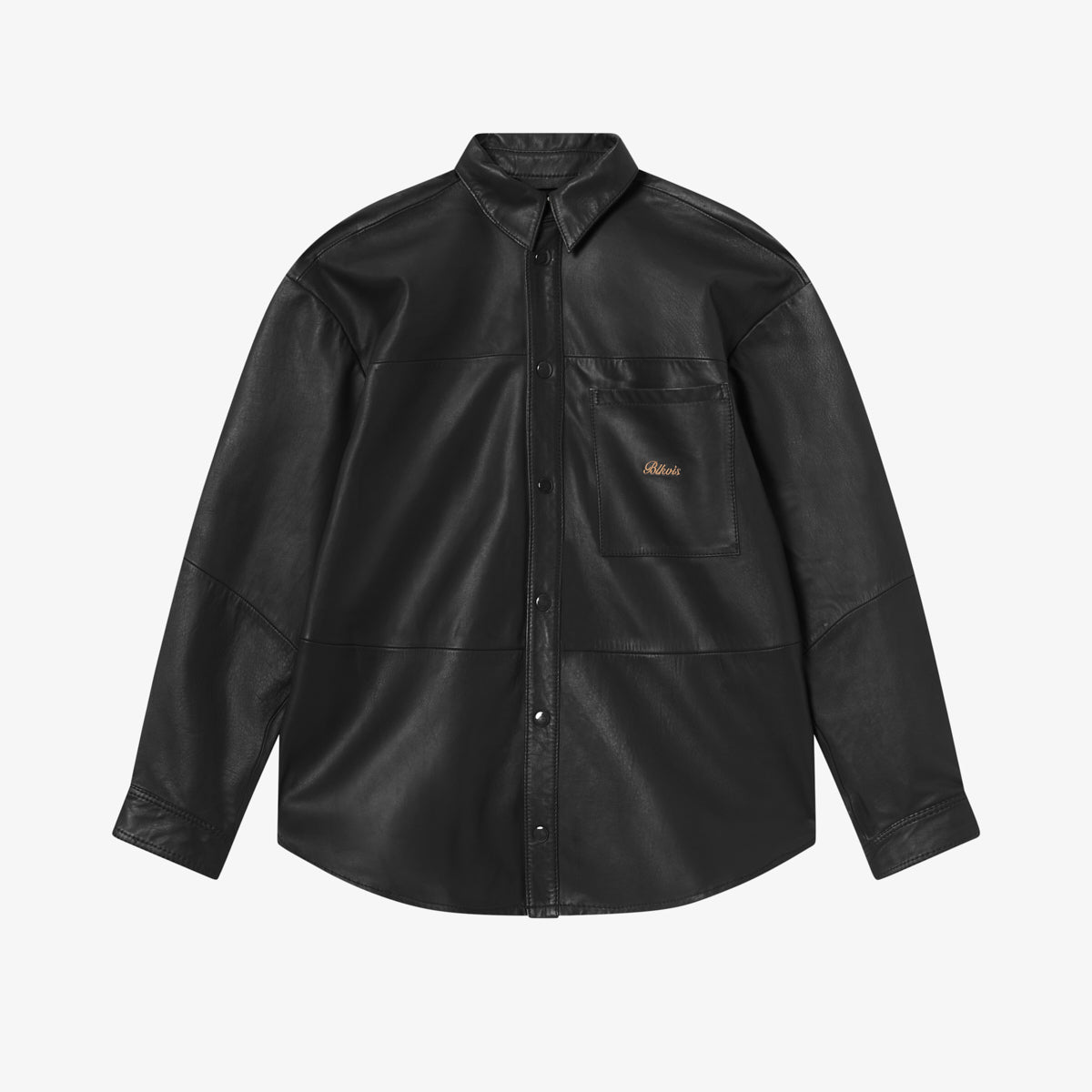 BLKVIS SCRIPT LEATHER SHIRT - BLACK