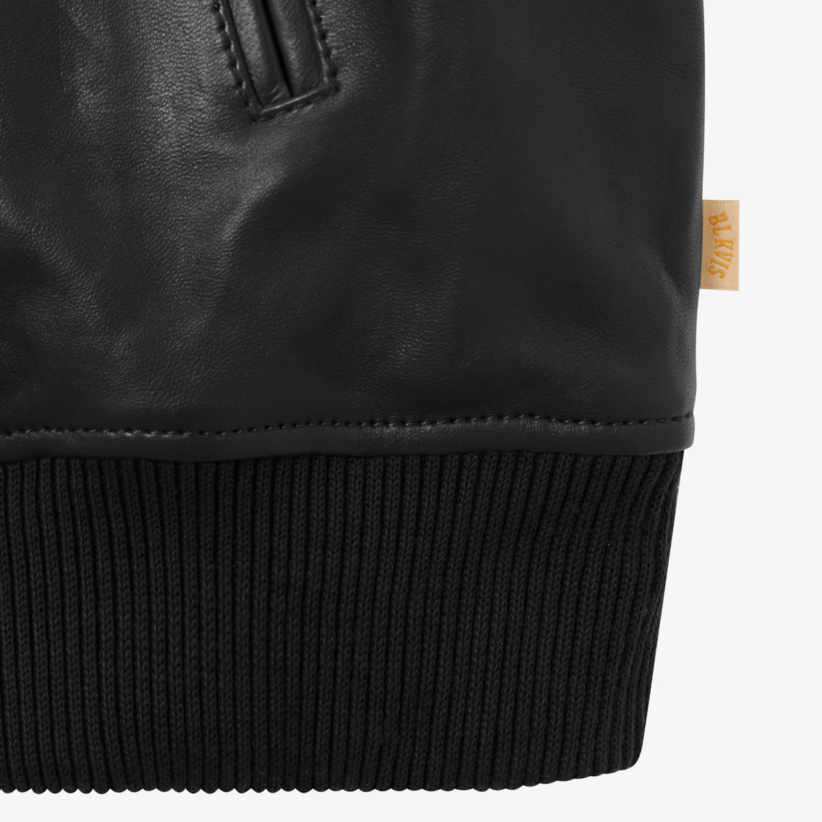 BLKVIS FULL LEATHER VARSITY JACKET - BLACK